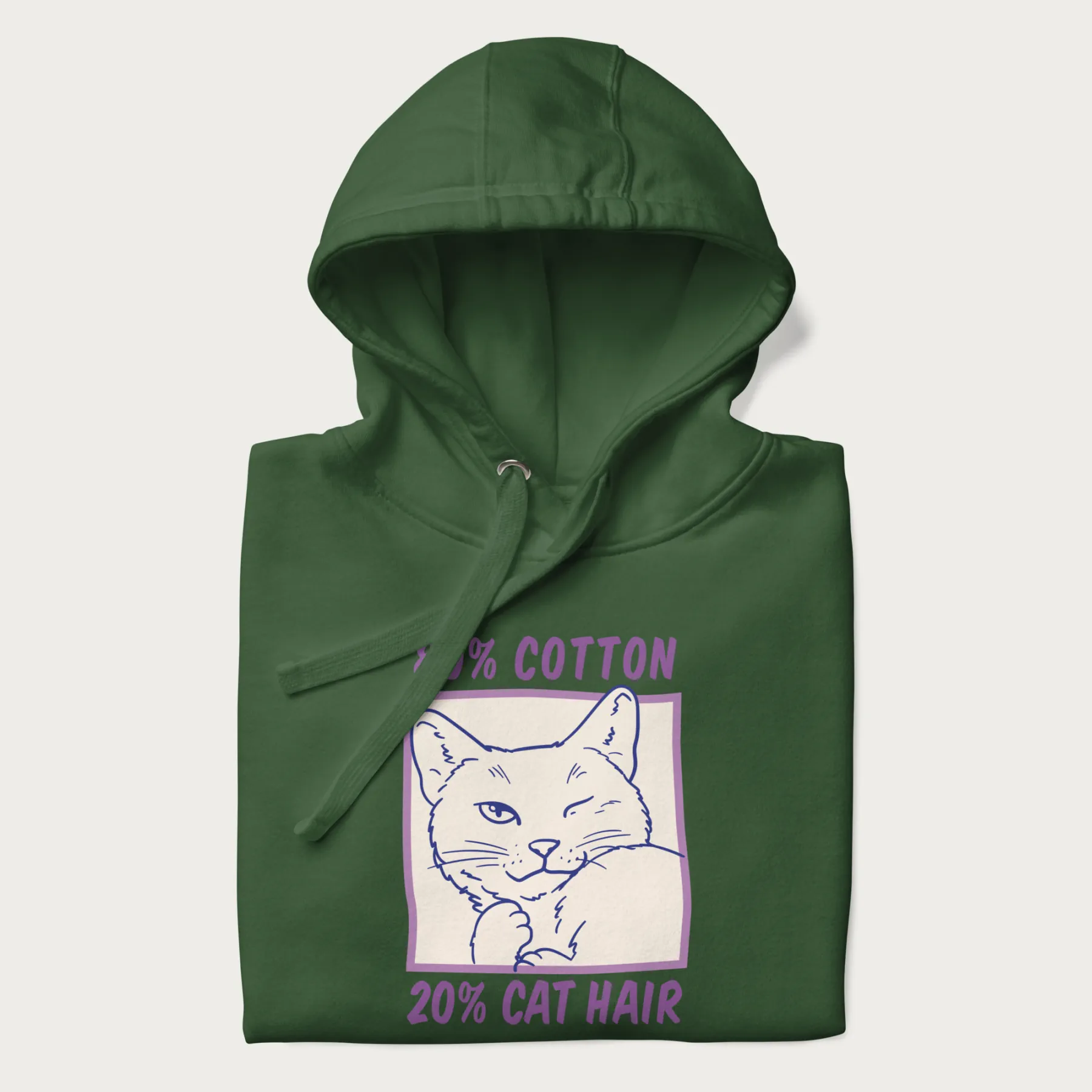 80% Cotton 20% Hair Funny Cat Hoodie - Image 11