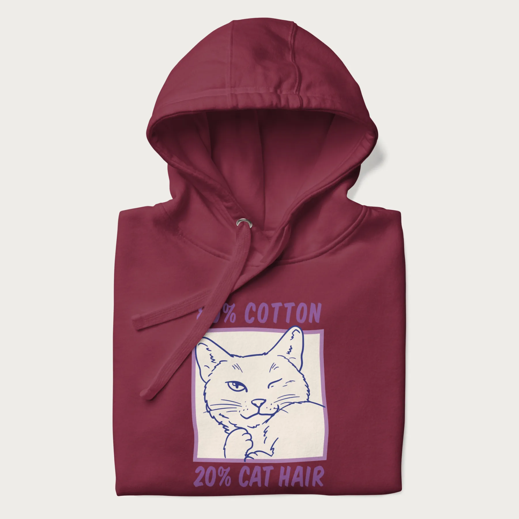 80% Cotton 20% Hair Funny Cat Hoodie - Image 13