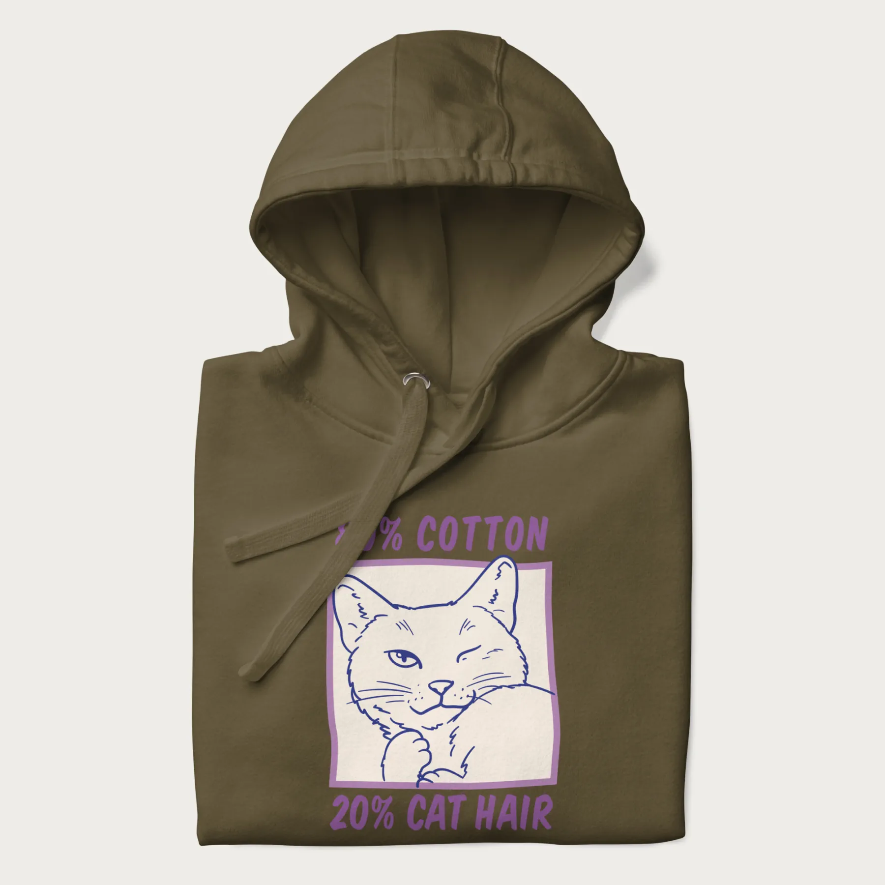 80% Cotton 20% Hair Funny Cat Hoodie - Image 15