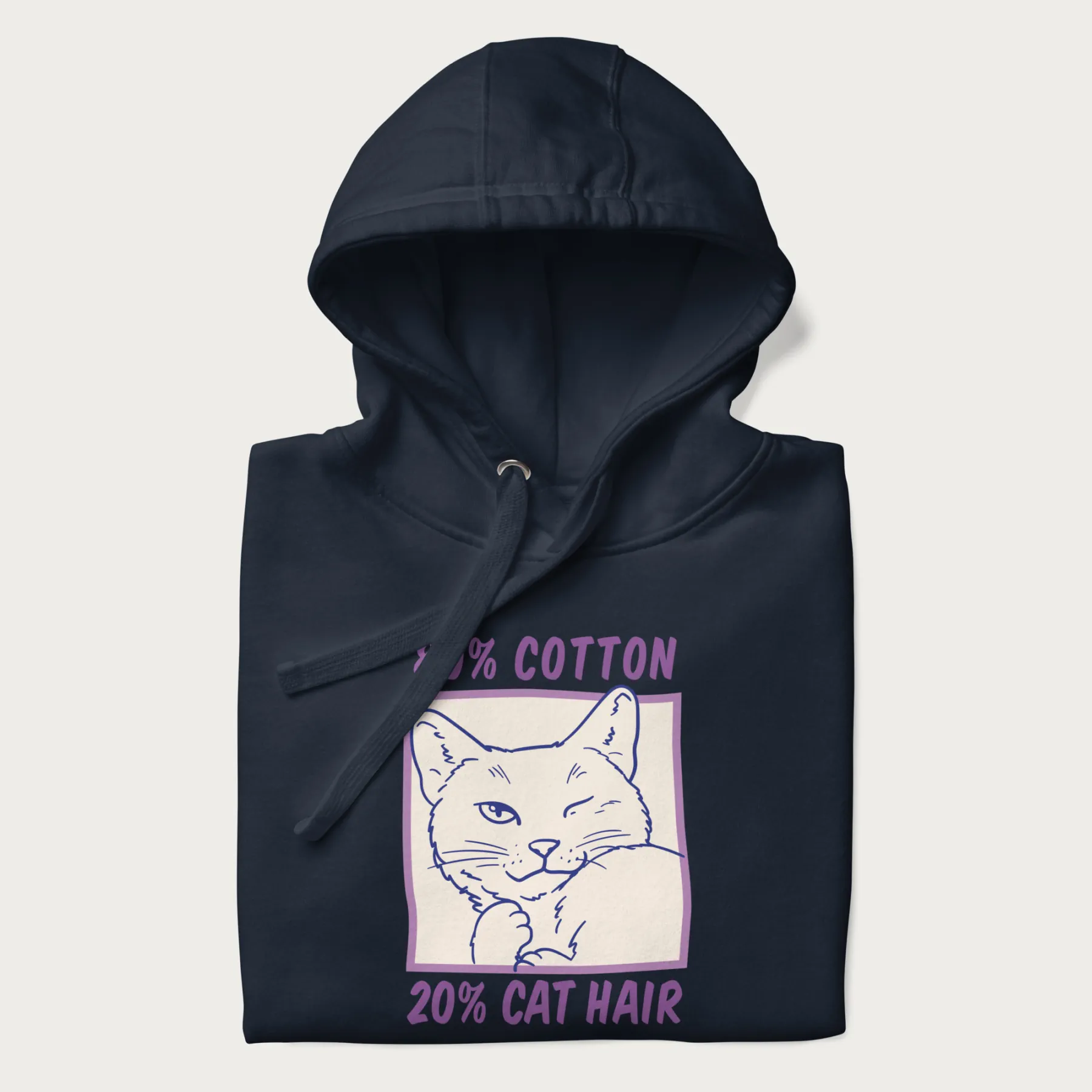 80% Cotton 20% Hair Funny Cat Hoodie - Image 17
