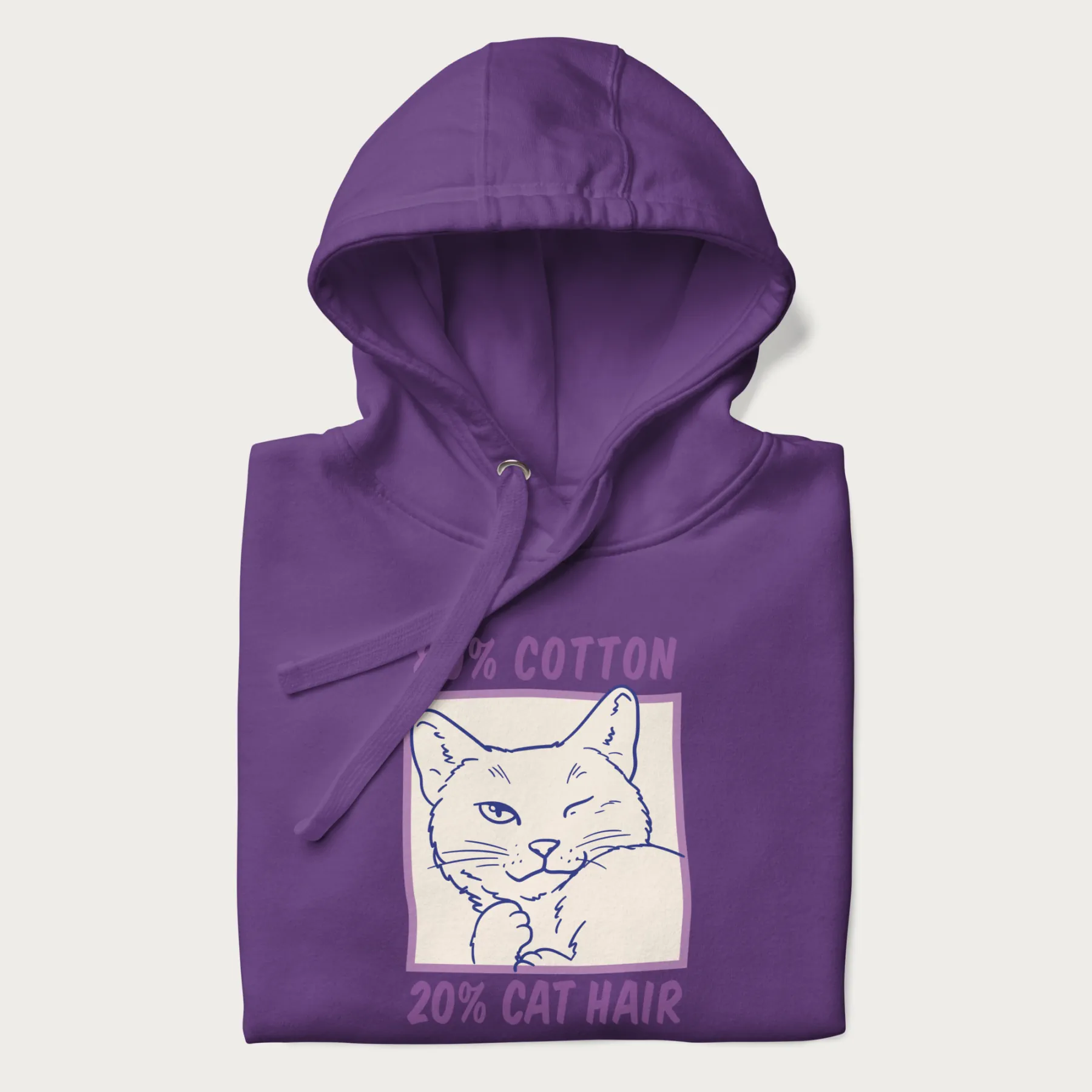 80% Cotton 20% Hair Funny Cat Hoodie - Image 19