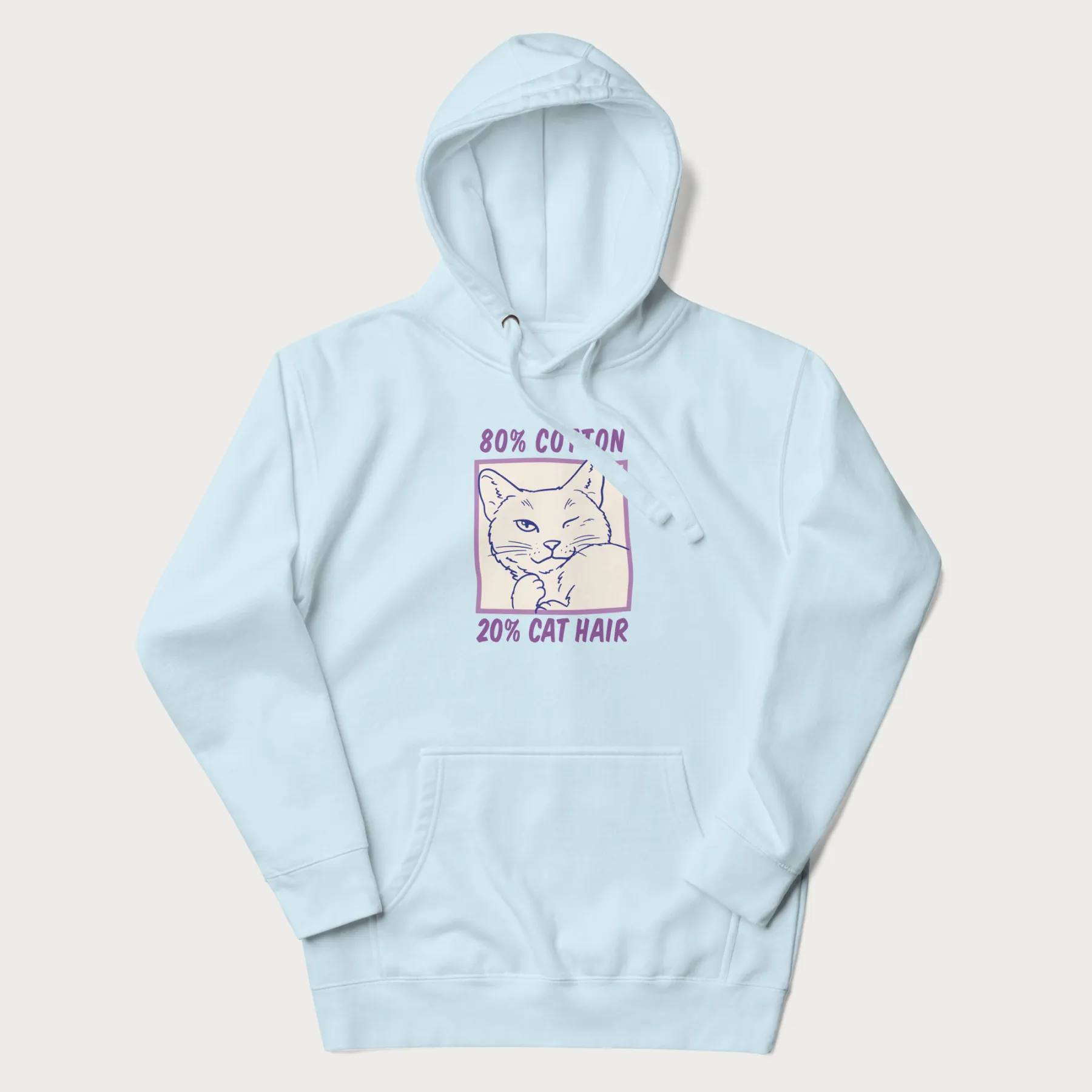 80% Cotton 20% Hair Funny Cat Hoodie - Image 22