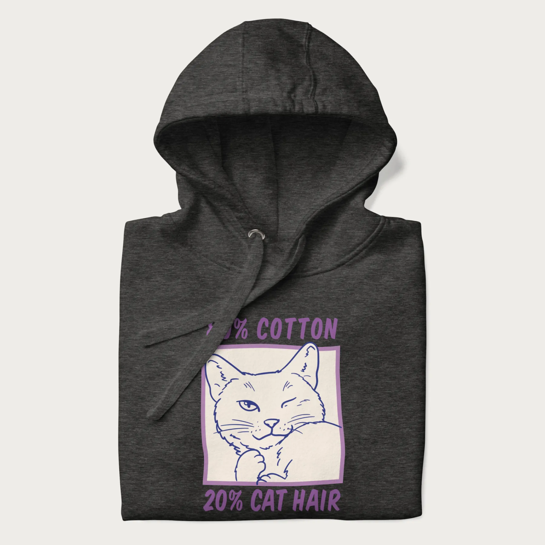 80% Cotton 20% Hair Funny Cat Hoodie - Image 7