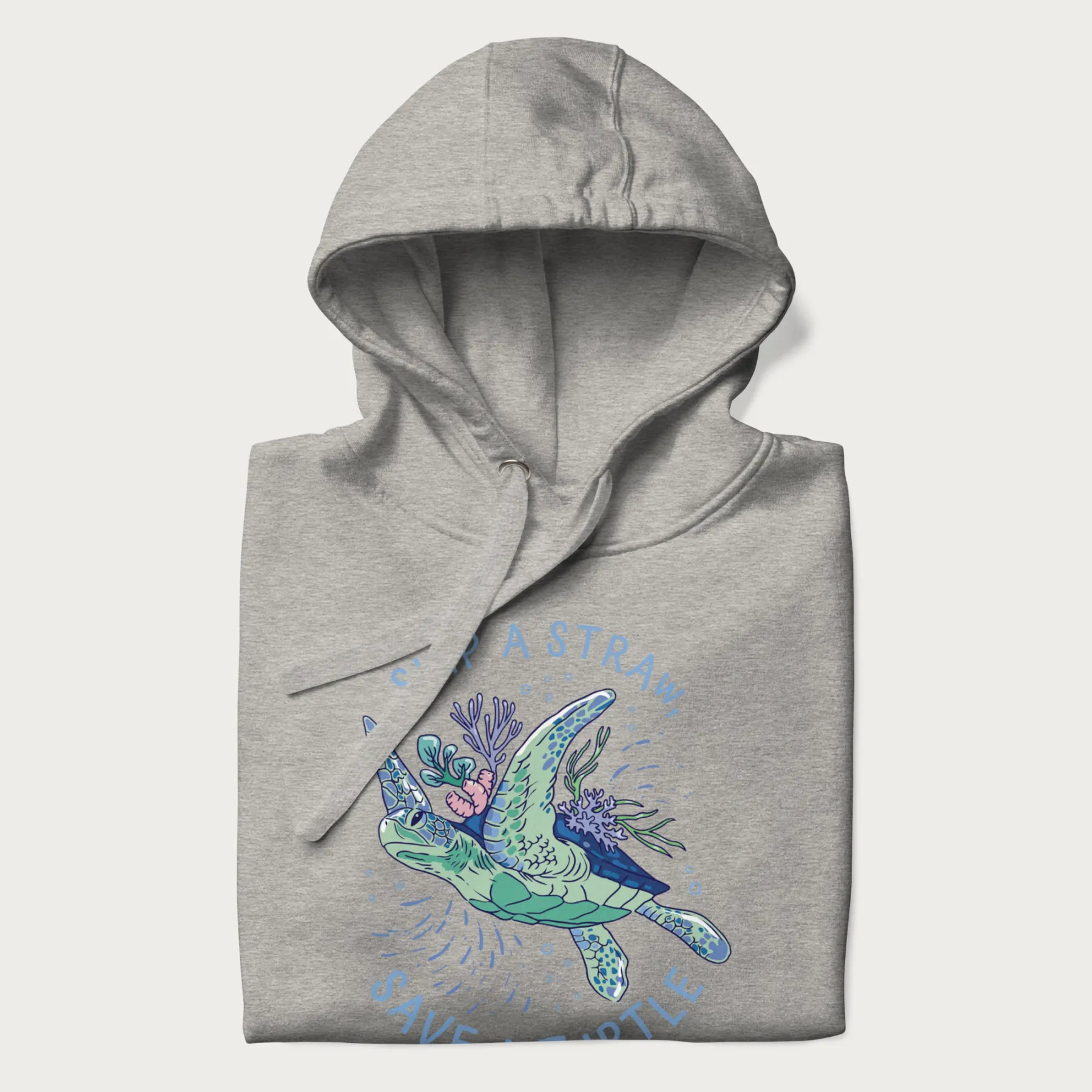 Coral Reef Skip a Straw, Save a Turtle Hoodie - Image 13