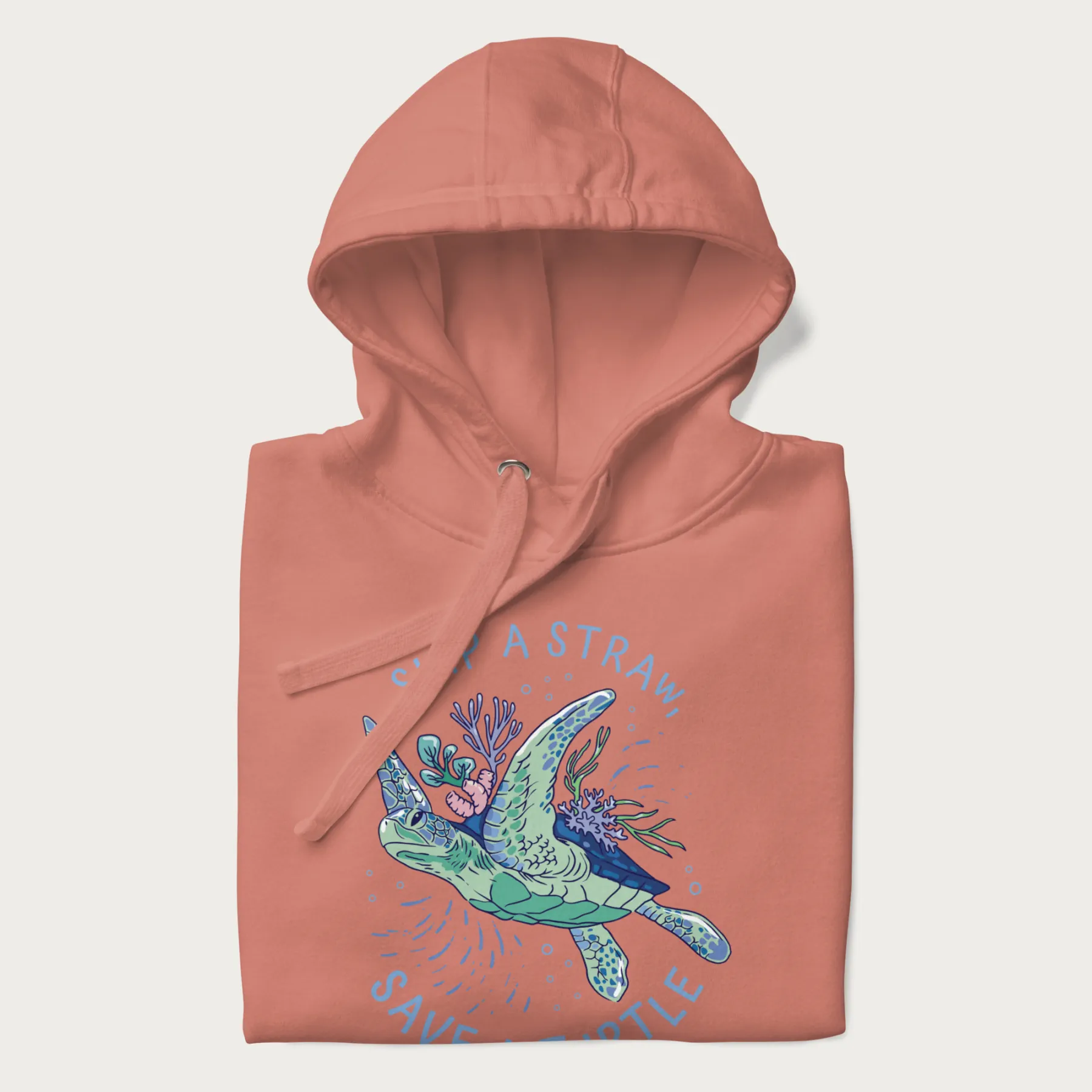 Coral Reef Skip a Straw, Save a Turtle Hoodie - Image 15