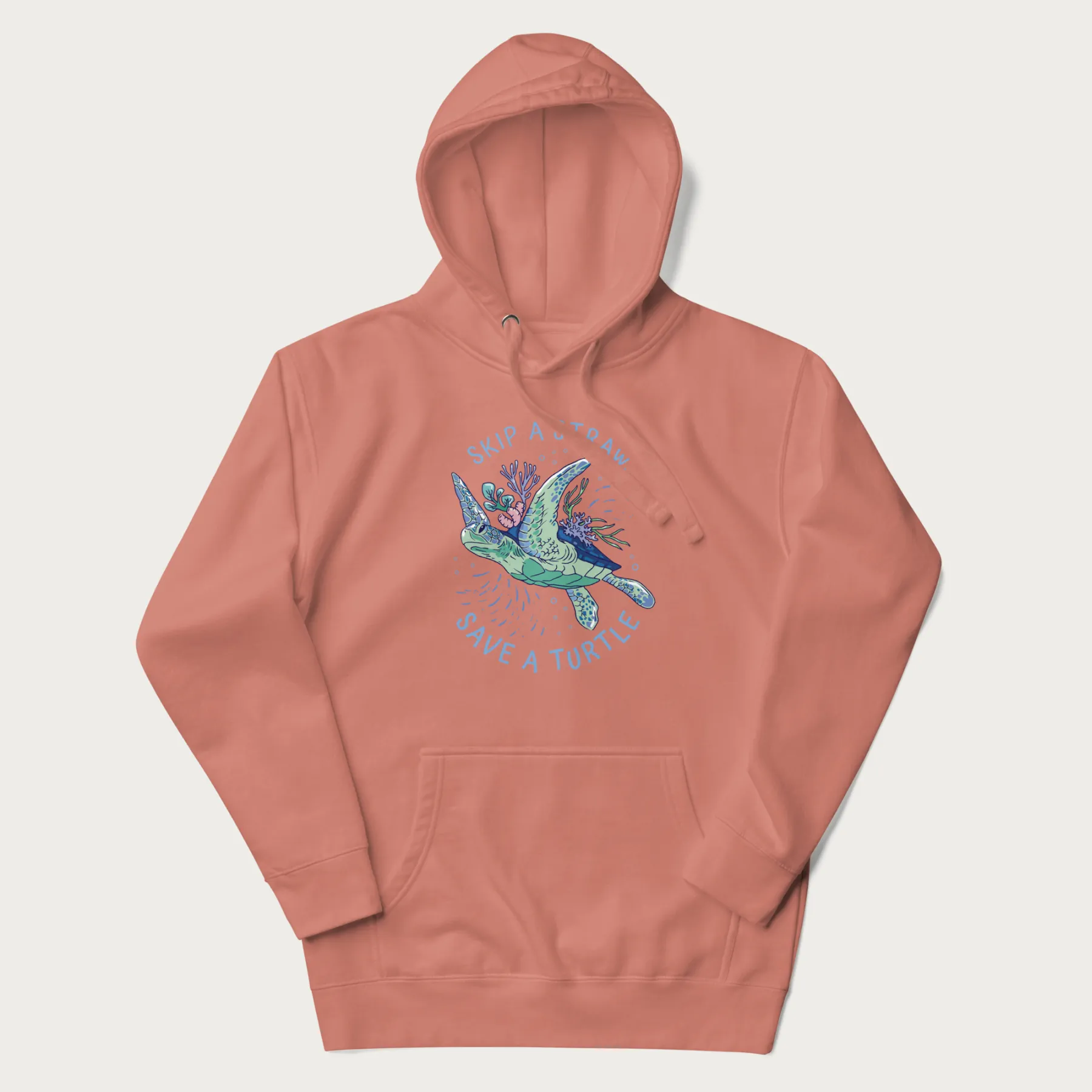 Coral Reef Skip a Straw, Save a Turtle Hoodie - Image 16