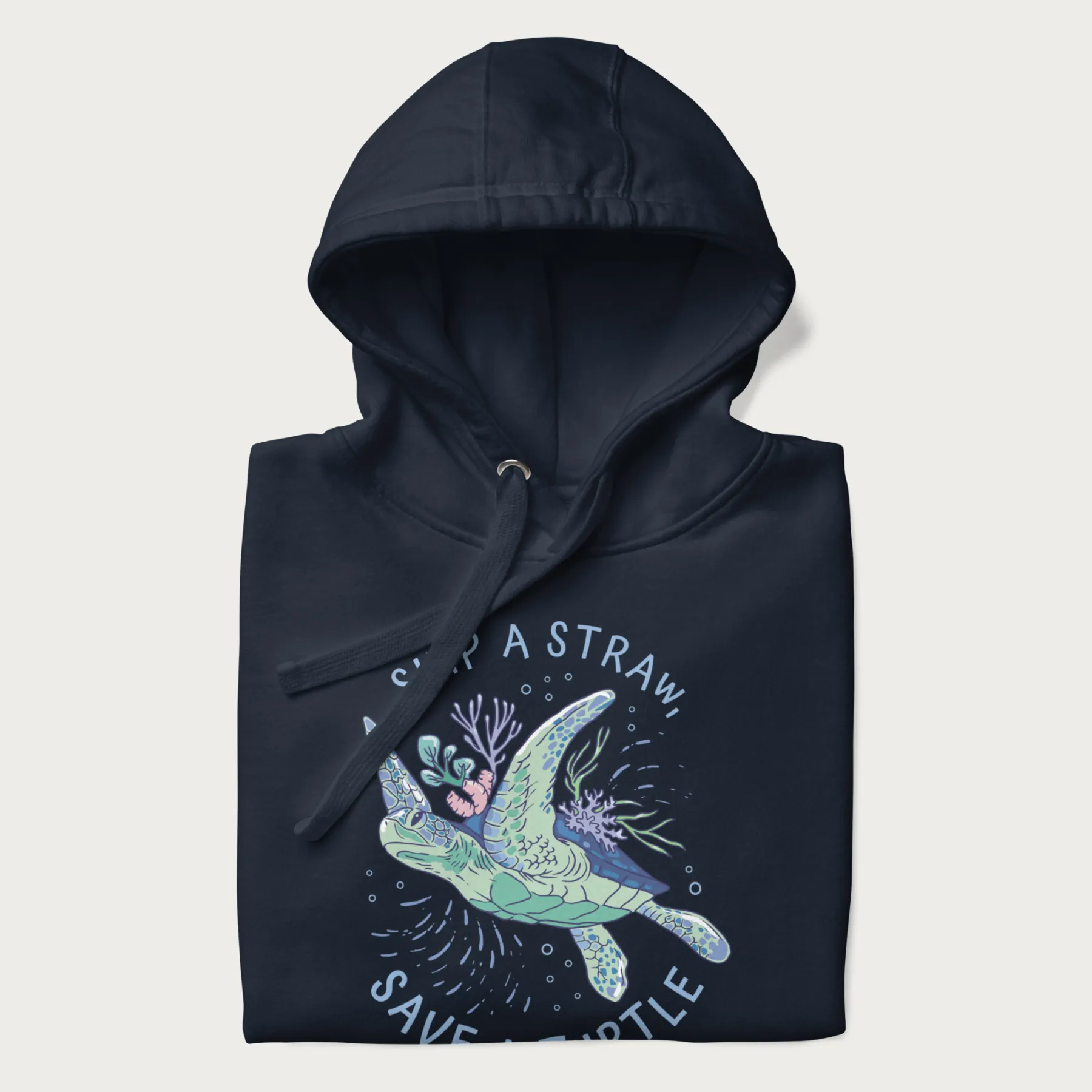 Coral Reef Skip a Straw, Save a Turtle Hoodie - Image 19