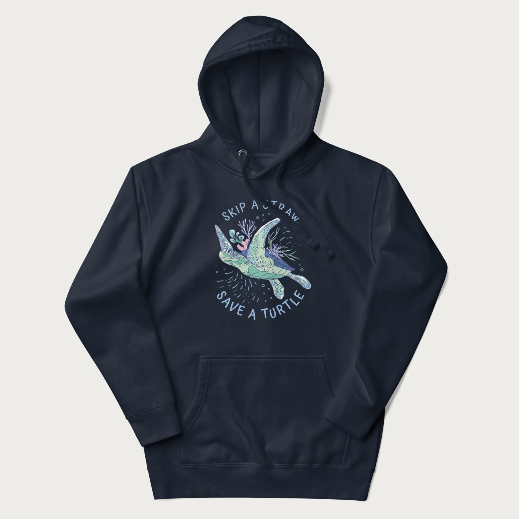 Coral Reef Skip a Straw, Save a Turtle Hoodie - Image 20