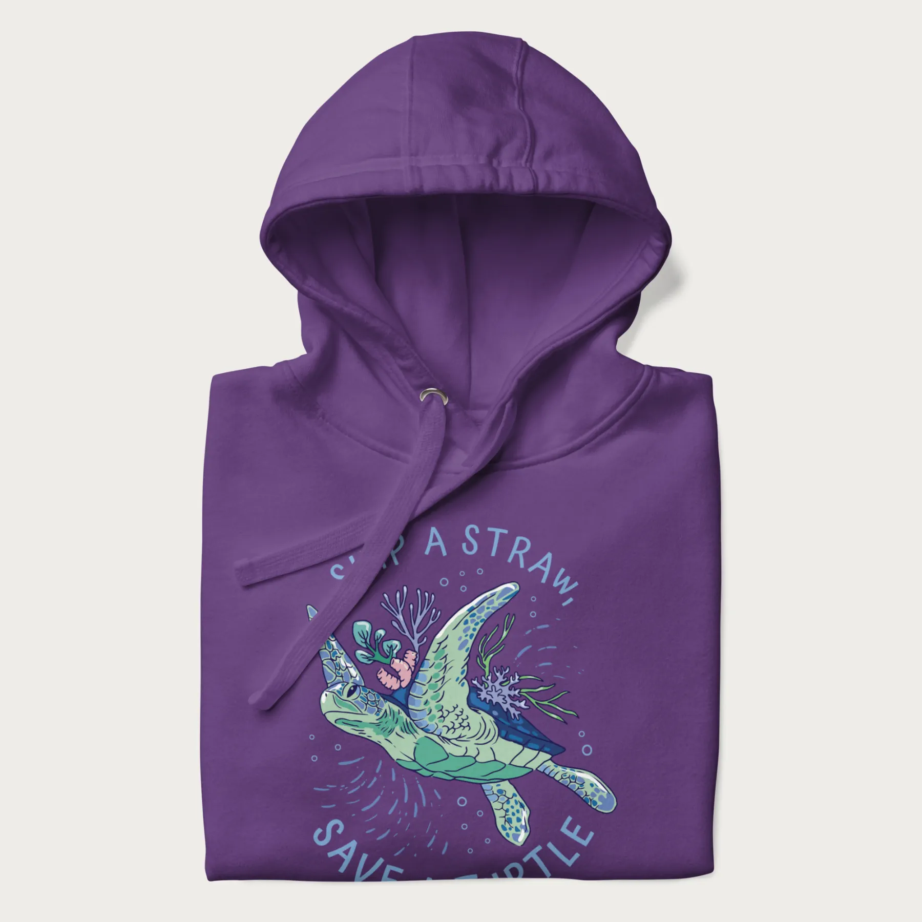Coral Reef Skip a Straw, Save a Turtle Hoodie - Image 23
