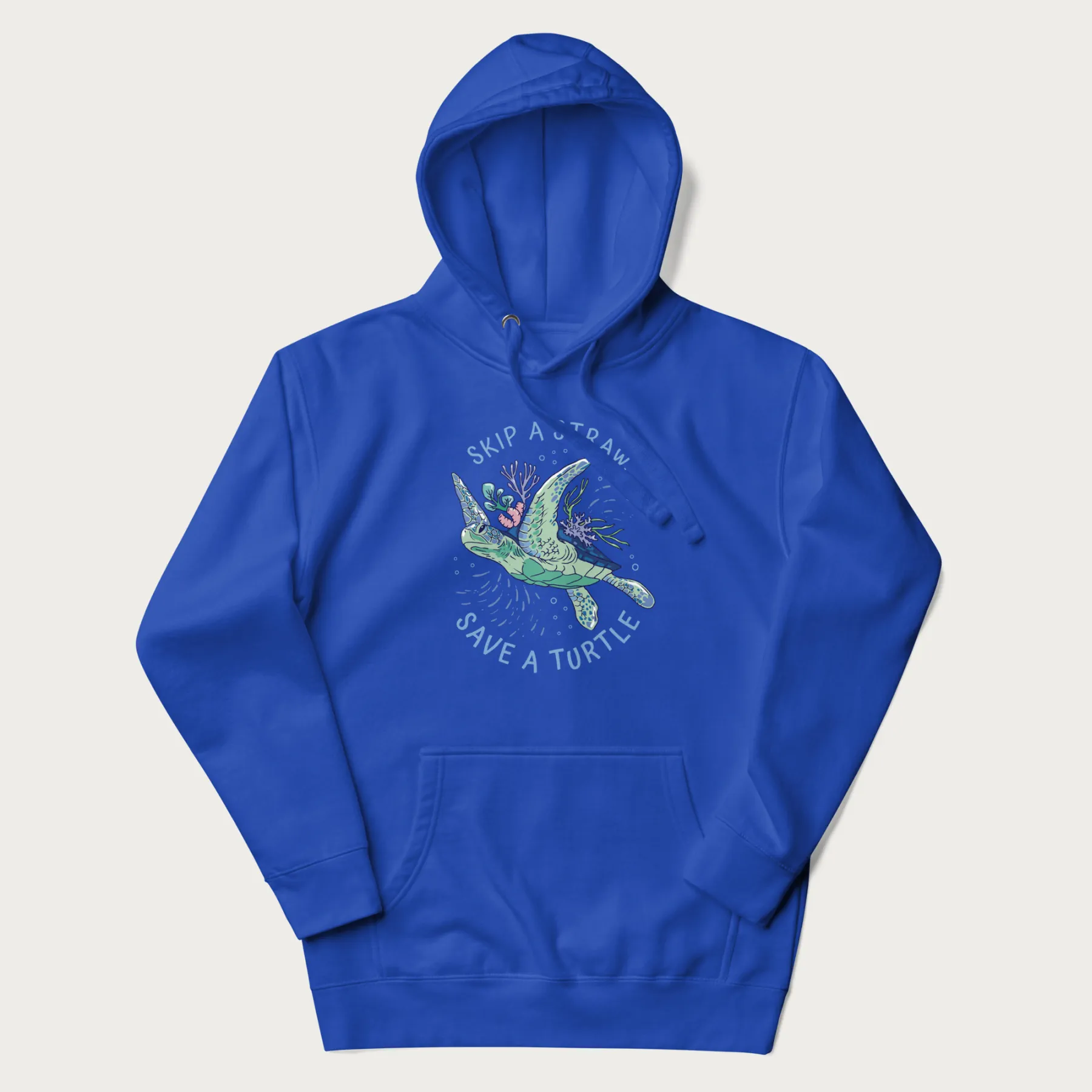 Coral Reef Skip a Straw, Save a Turtle Hoodie - Image 4