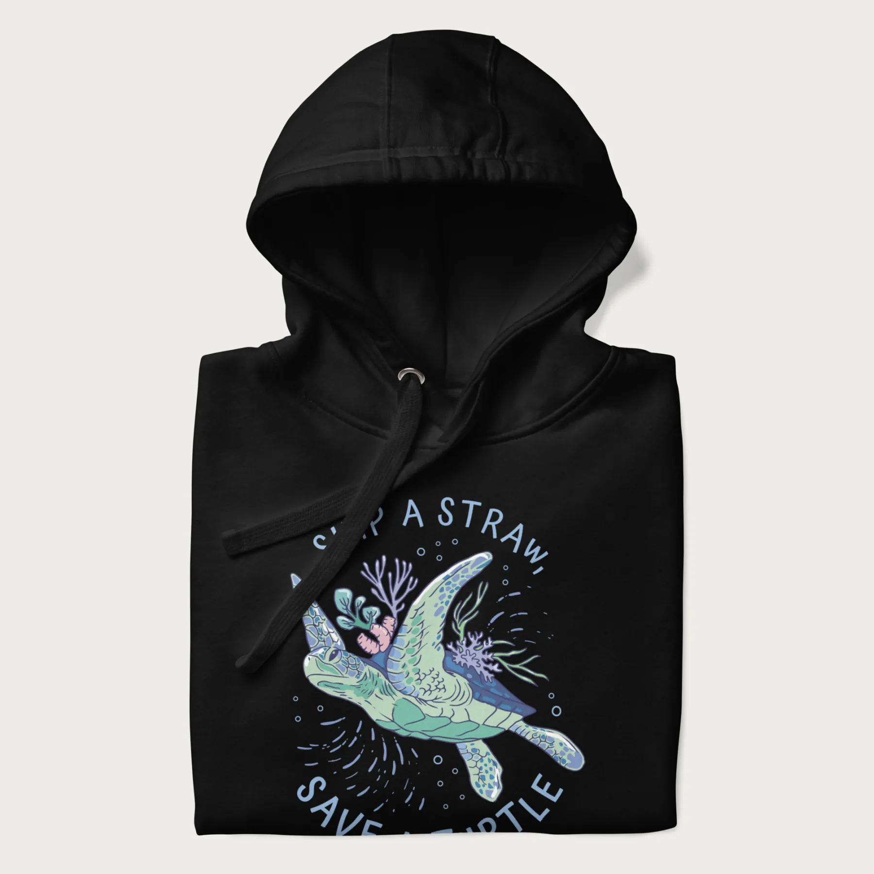 Coral Reef Skip a Straw, Save a Turtle Hoodie - Image 5
