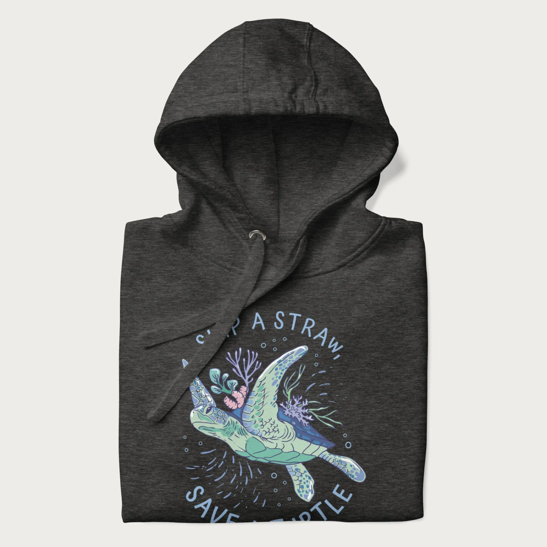 Coral Reef Skip a Straw, Save a Turtle Hoodie - Image 7