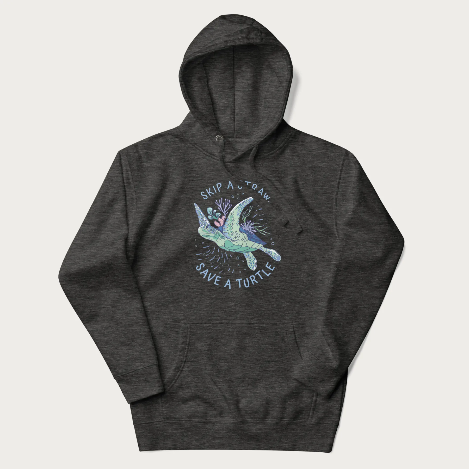 Coral Reef Skip a Straw, Save a Turtle Hoodie - Image 8