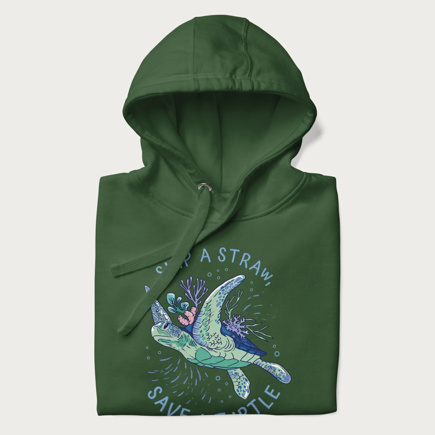 Coral Reef Skip a Straw, Save a Turtle Hoodie - Image 9