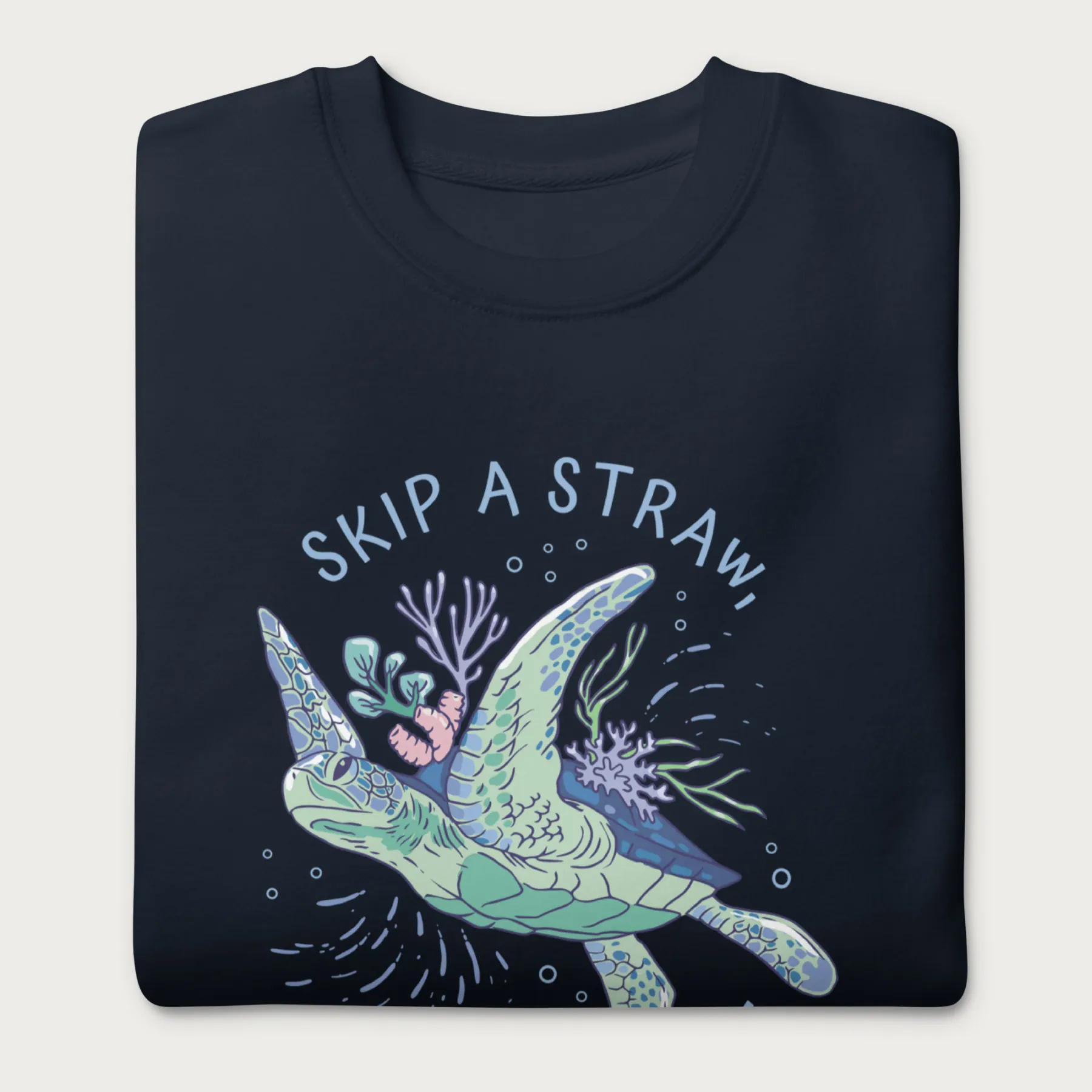 Coral Reef Skip a Straw, Save a Turtle Sweatshirt - Image 13
