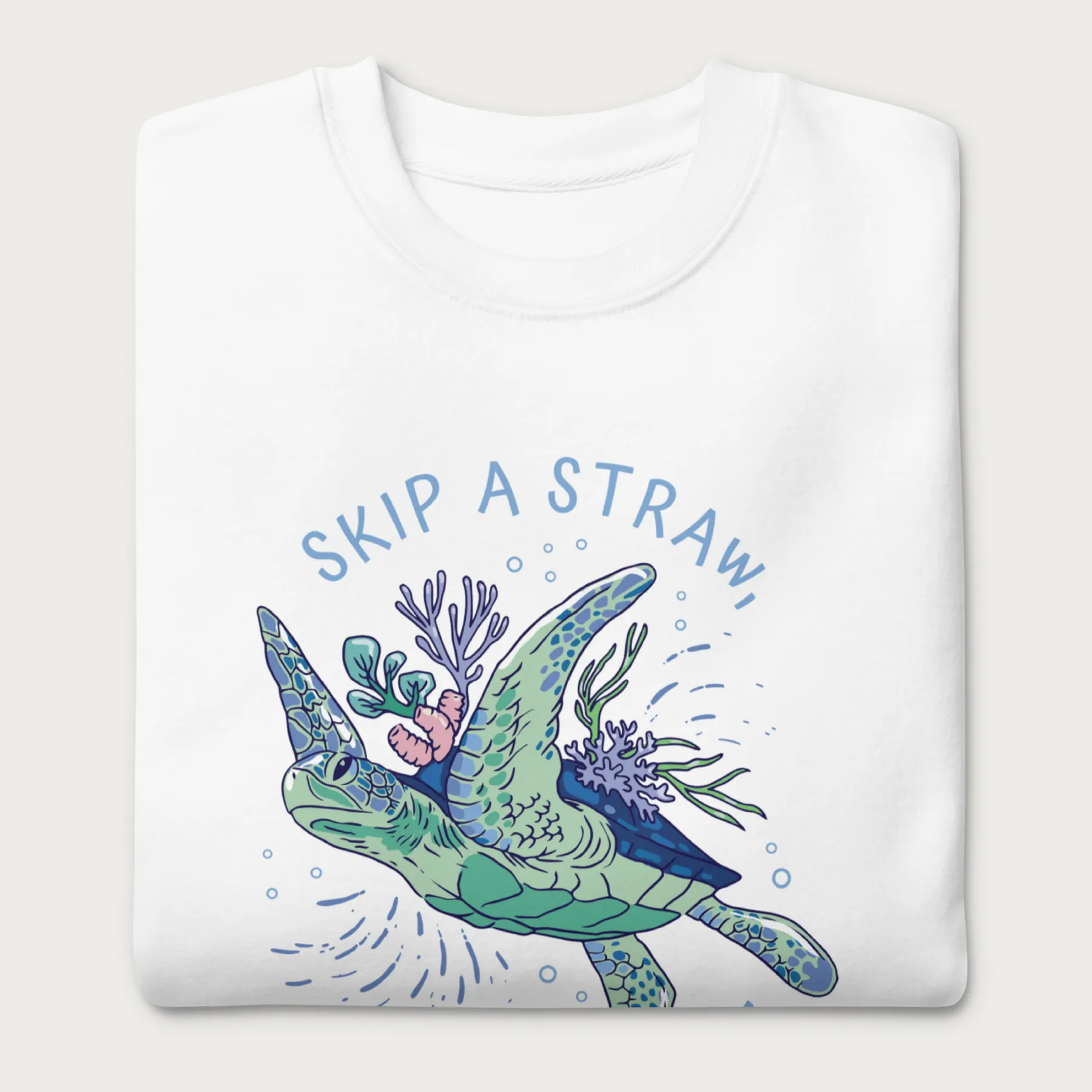 Coral Reef Skip a Straw, Save a Turtle Sweatshirt - Image 15