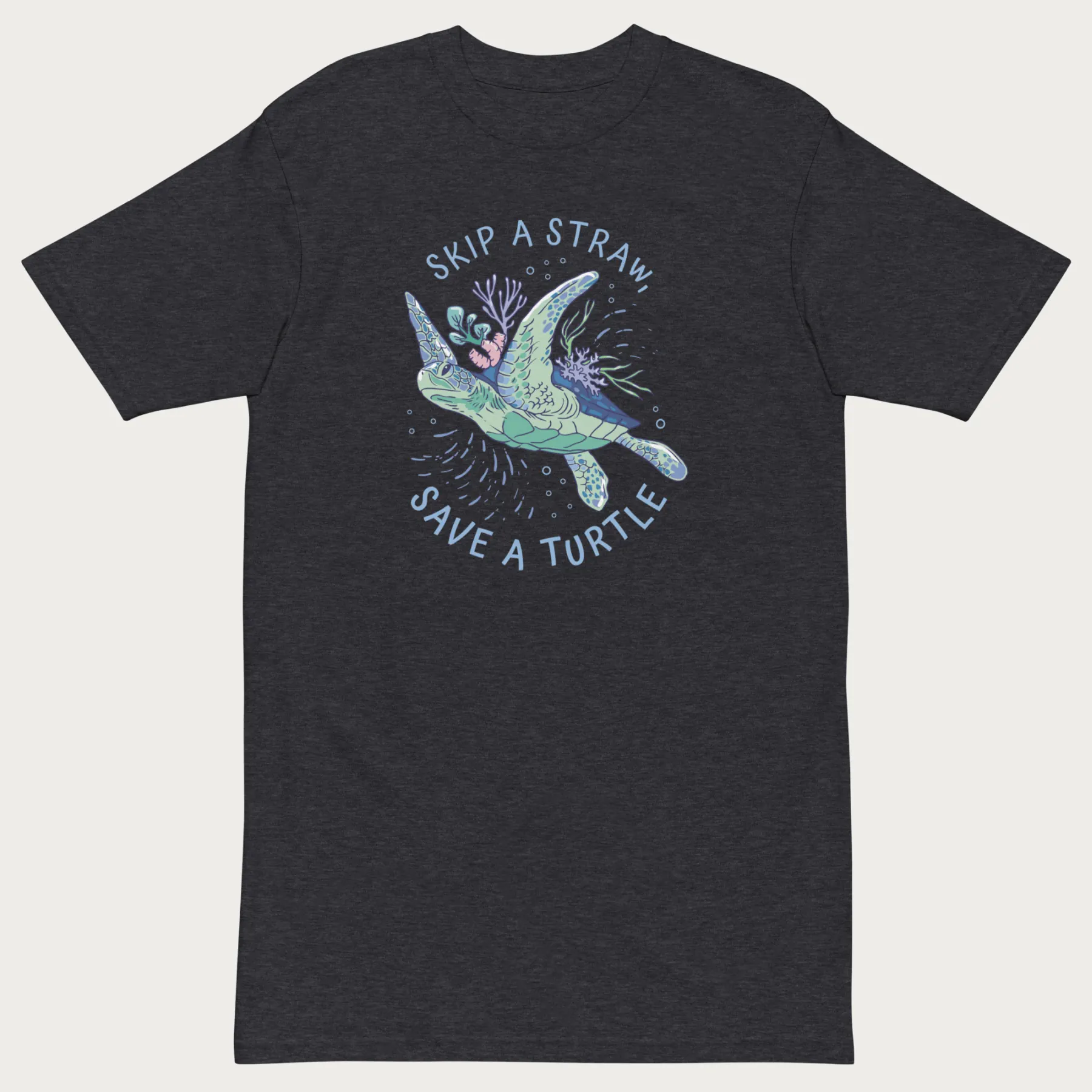 Coral Reef Skip a Straw, Save a Turtle T-Shirt - Image 3