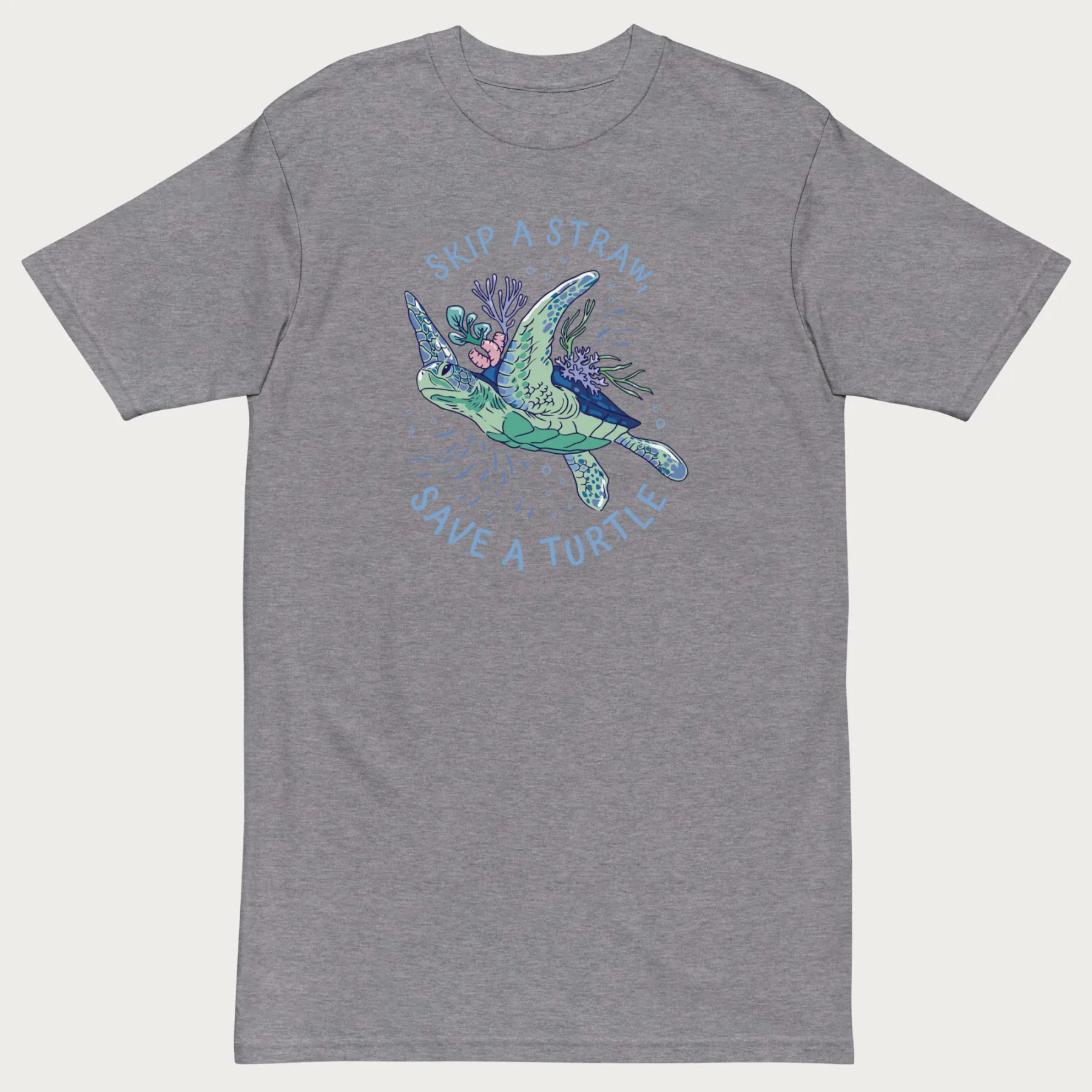 Coral Reef Skip a Straw, Save a Turtle T-Shirt - Image 4