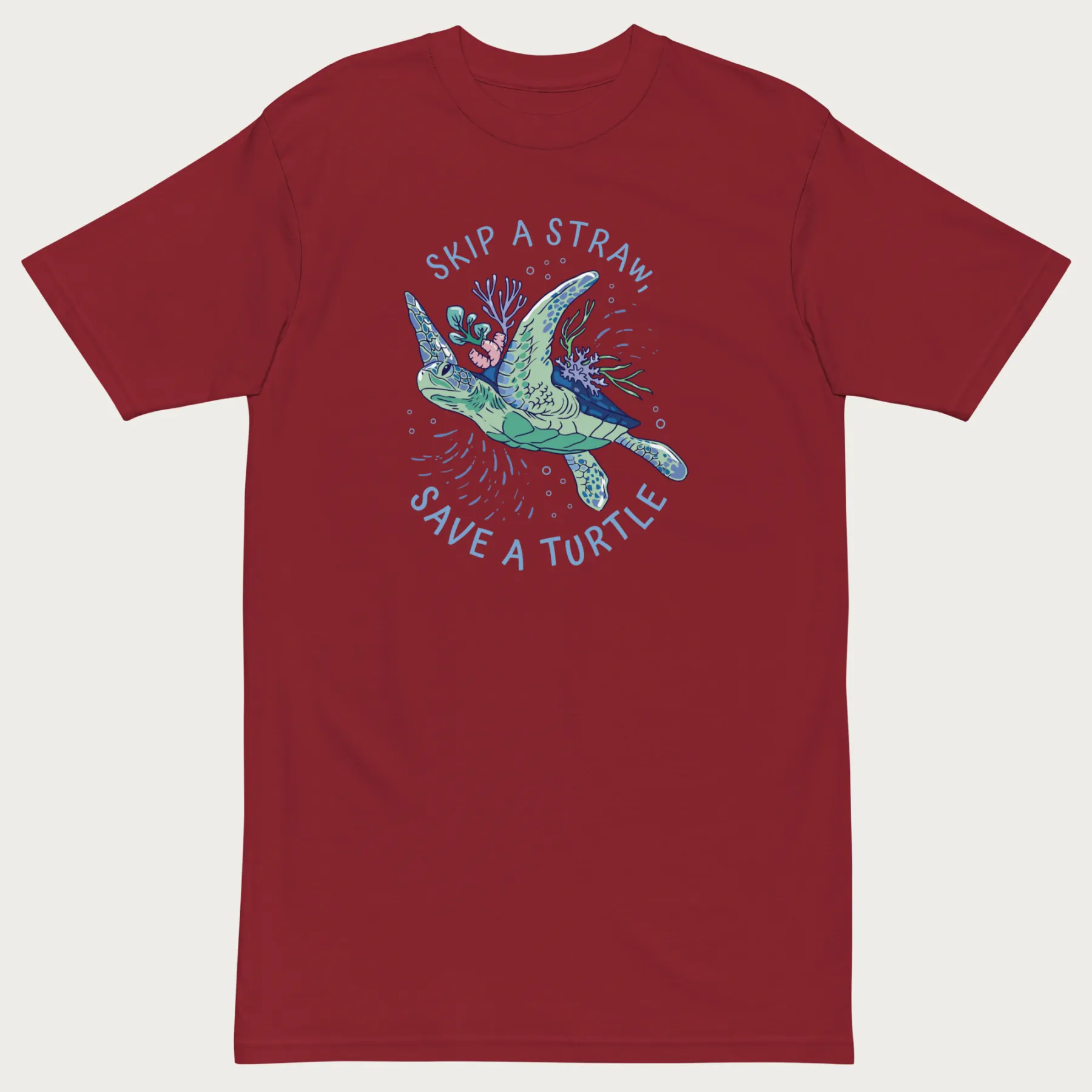 Coral Reef Skip a Straw, Save a Turtle T-Shirt - Image 5