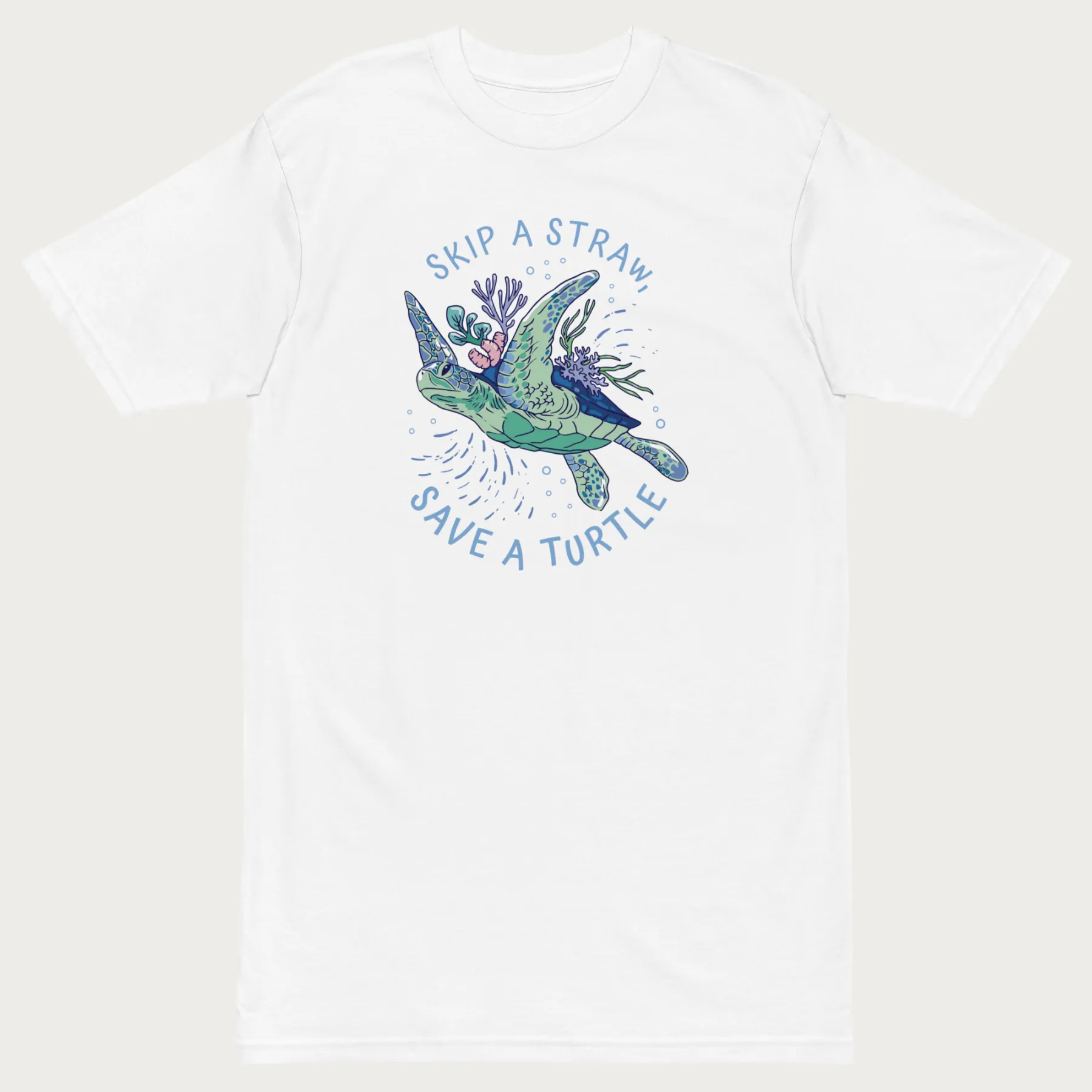 Coral Reef Skip a Straw, Save a Turtle T-Shirt - Image 7