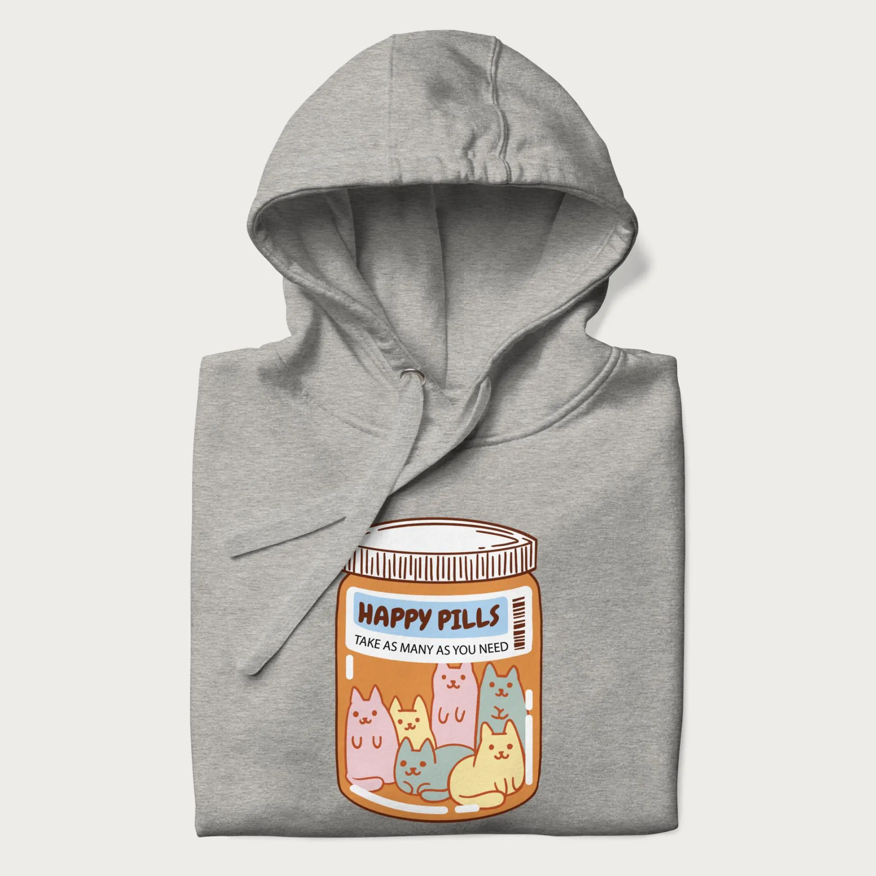 Cute Happy Pills Cat Hoodie - Image 15