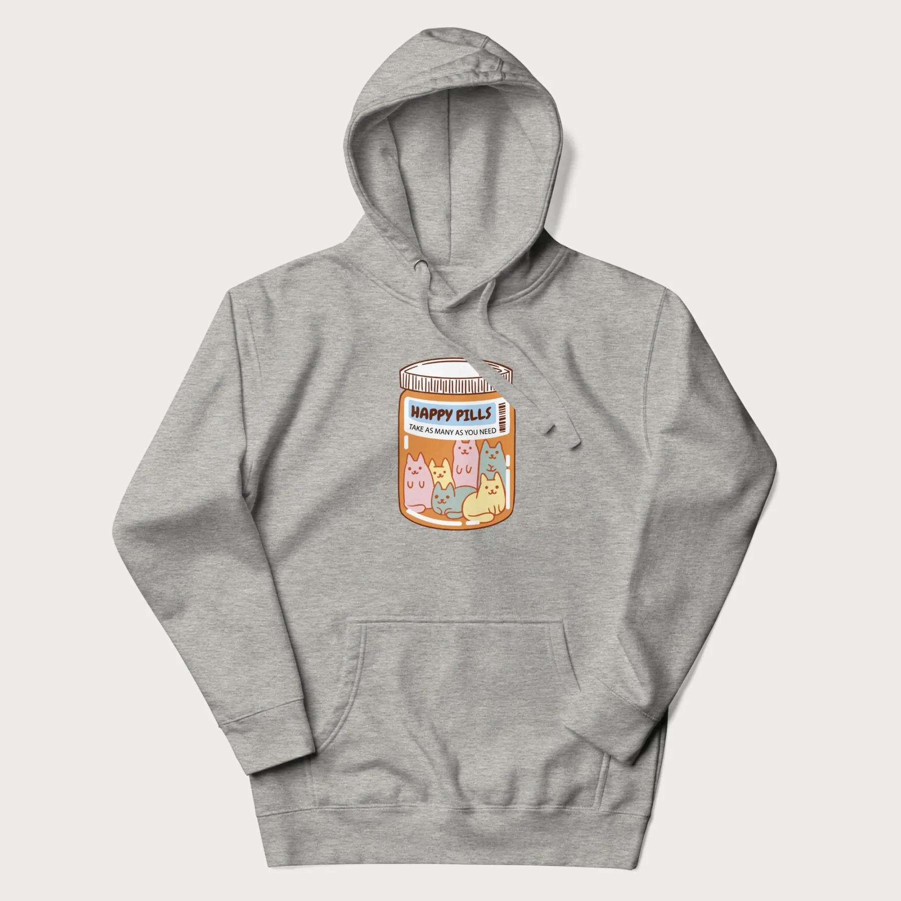 Cute Happy Pills Cat Hoodie - Image 16