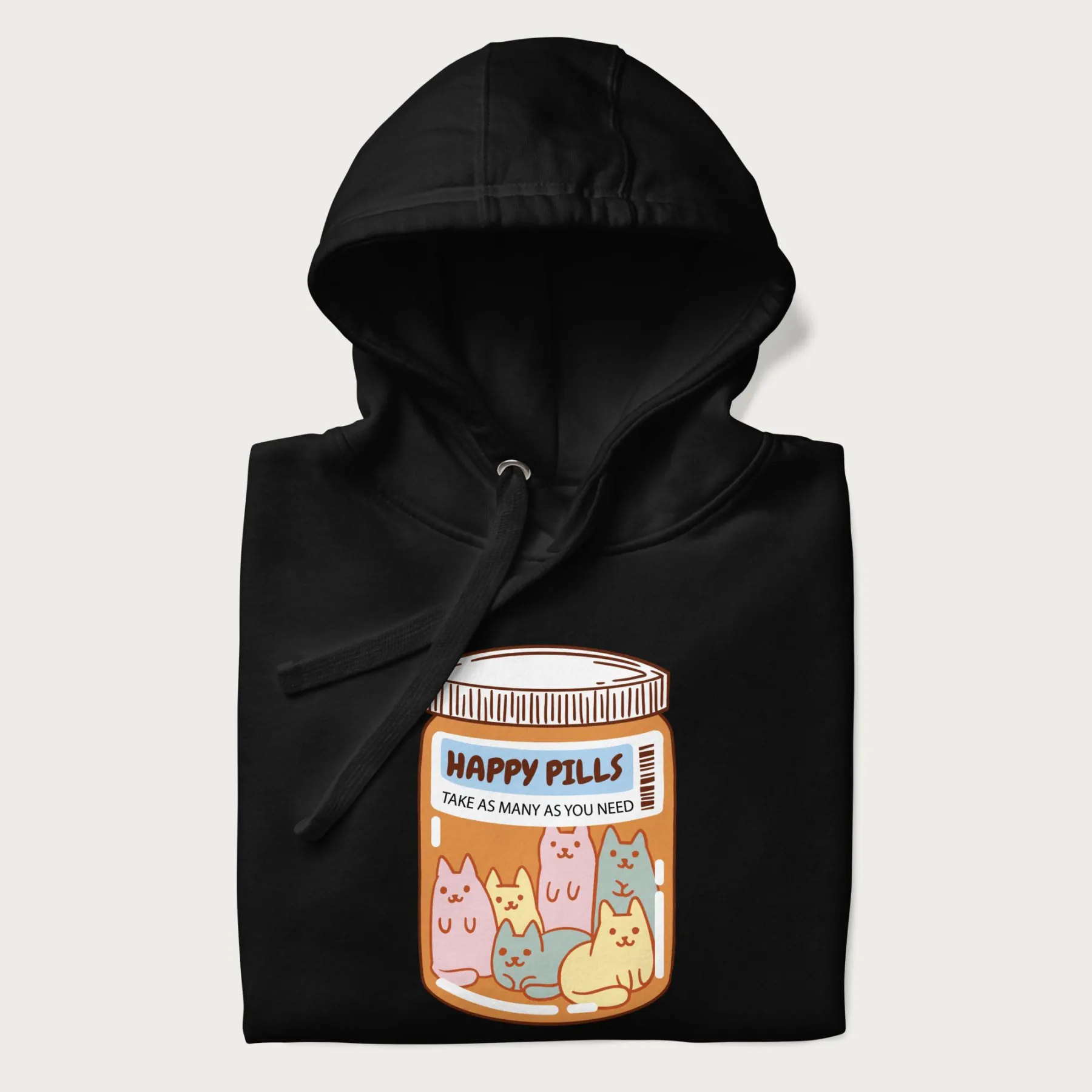 Cute Happy Pills Cat Hoodie - Image 17