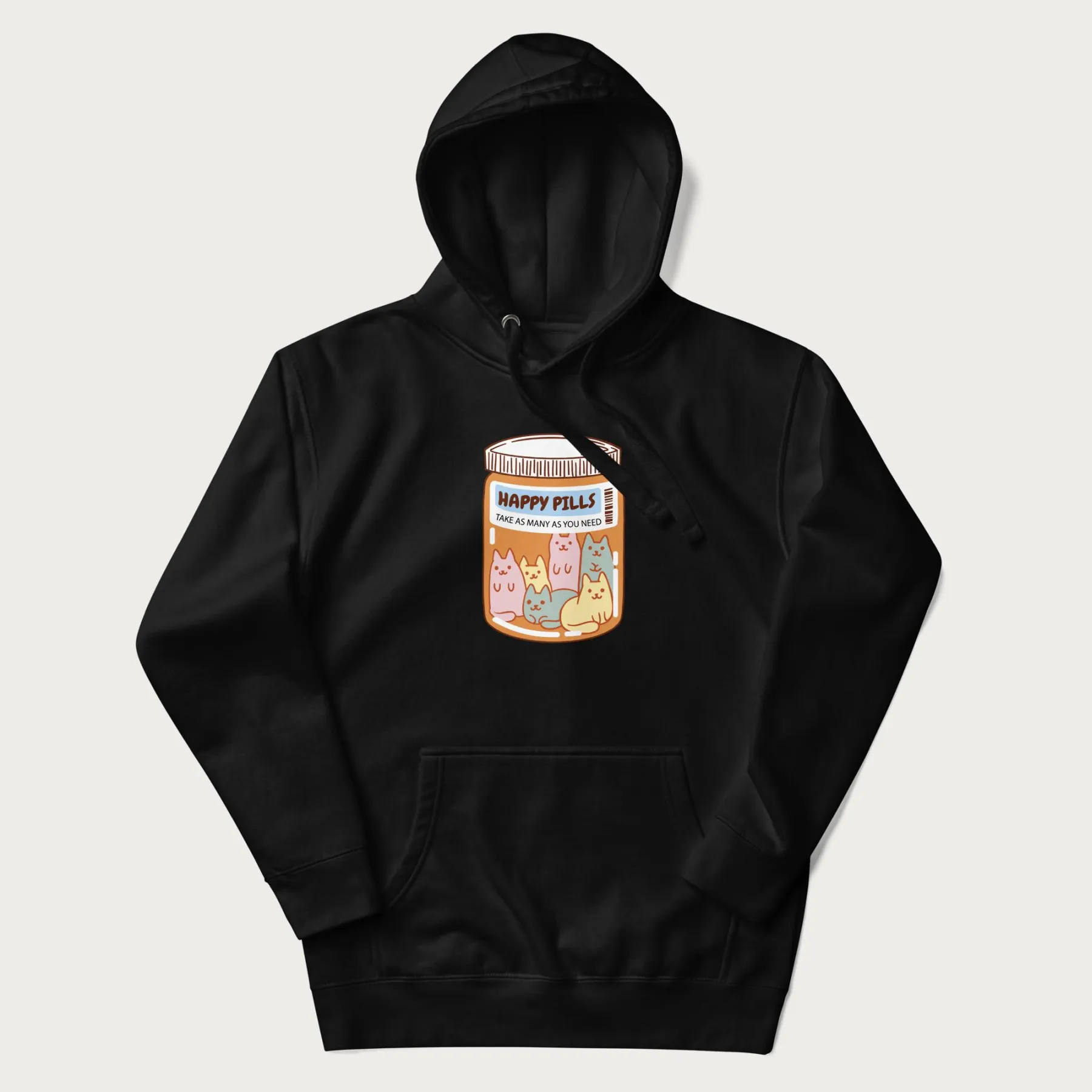 Cute Happy Pills Cat Hoodie - Image 18