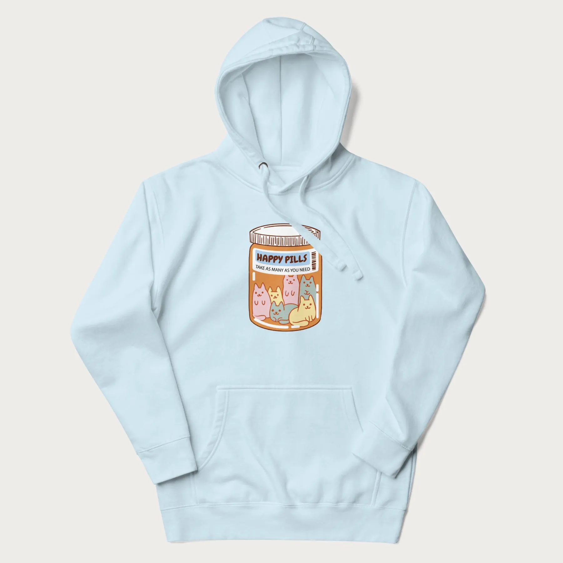 Cute Happy Pills Cat Hoodie - Image 22