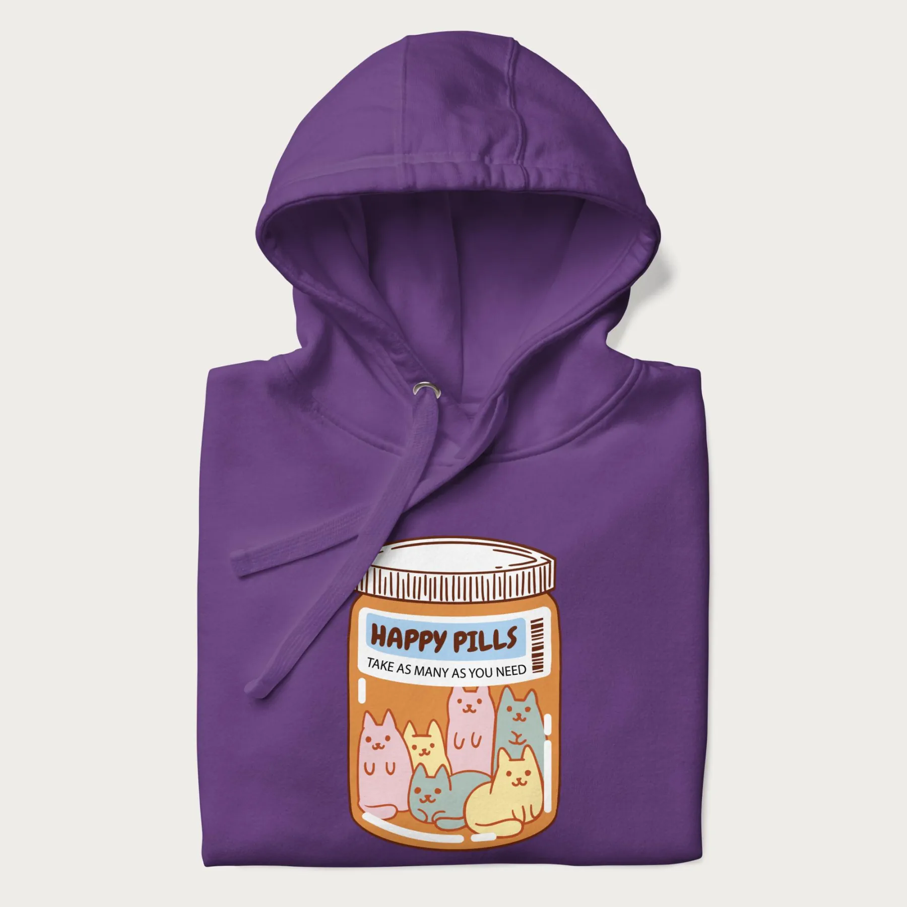 Cute Happy Pills Cat Hoodie - Image 23