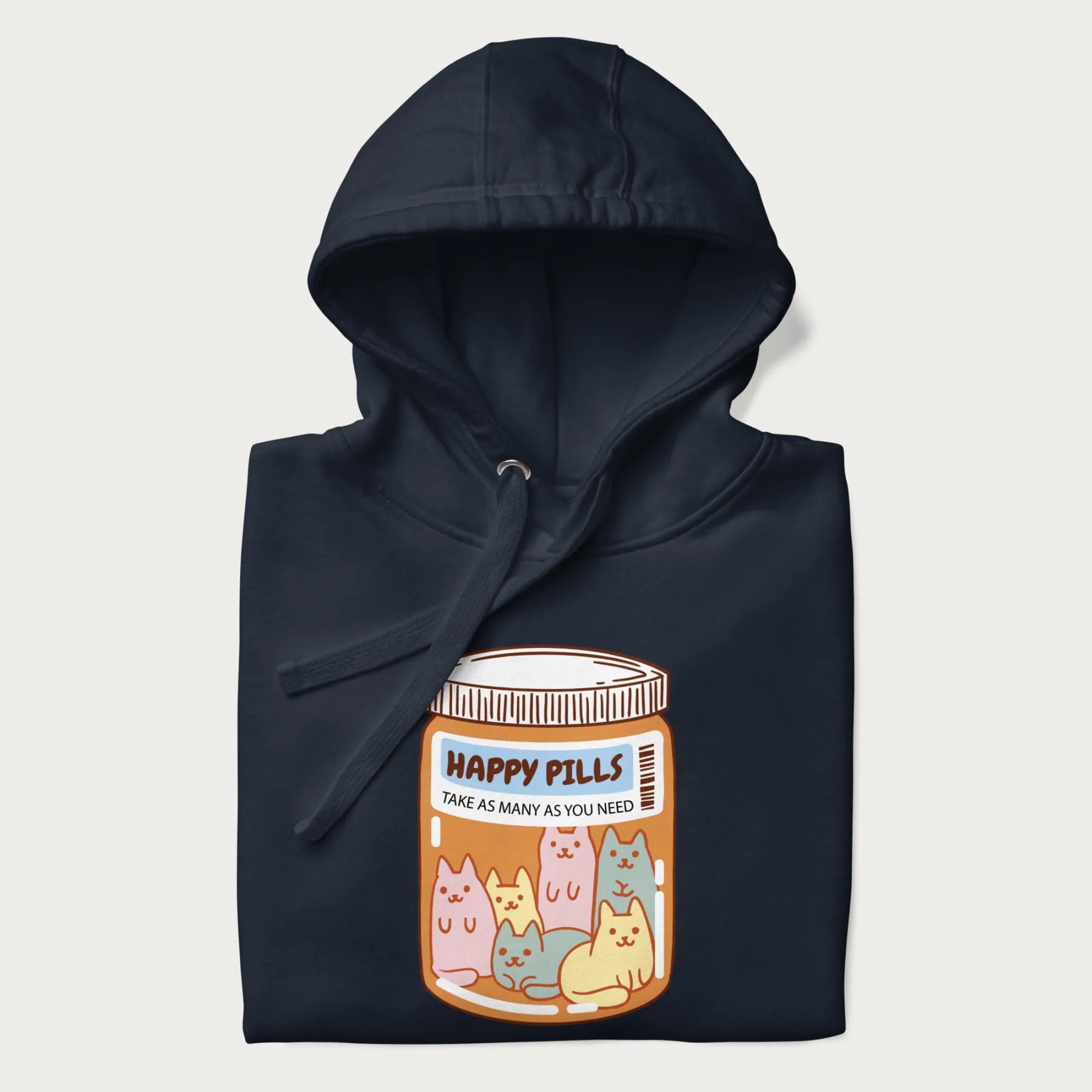Cute Happy Pills Cat Hoodie - Image 3