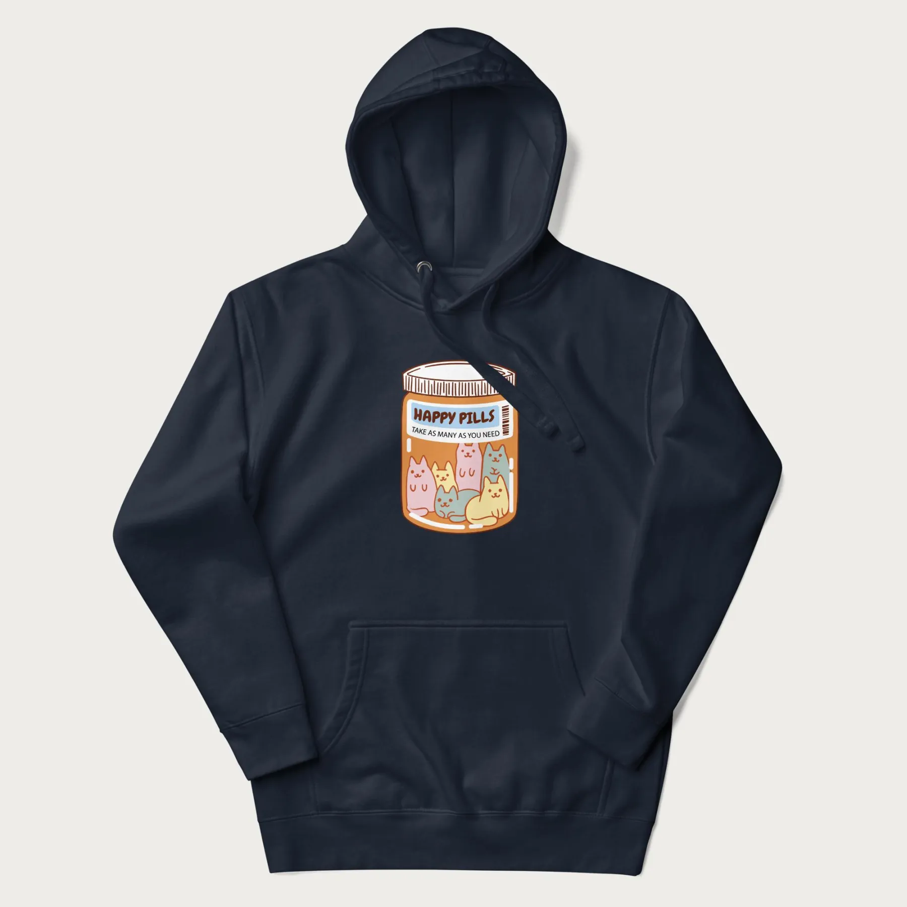 Cute Happy Pills Cat Hoodie - Image 4