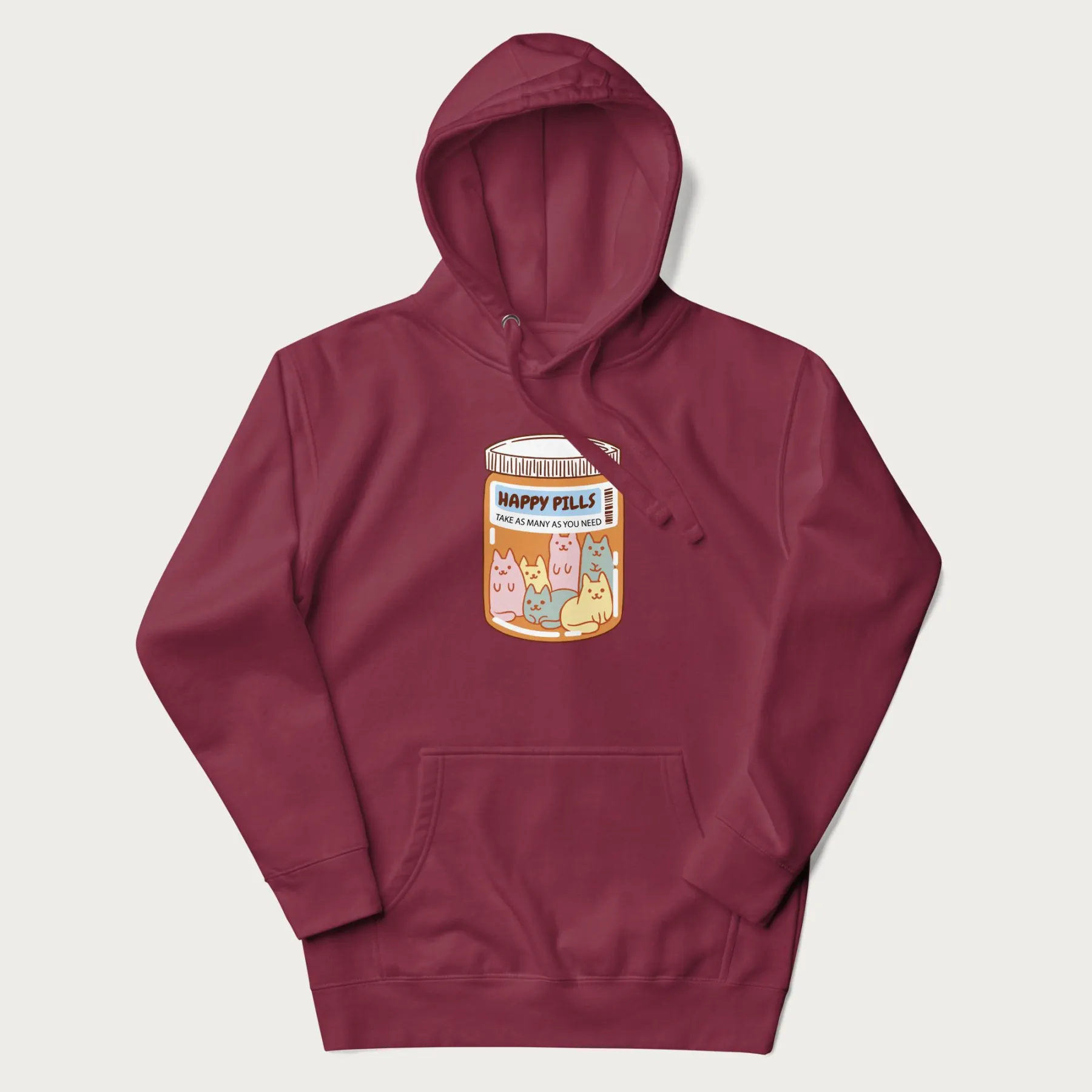 Cute Happy Pills Cat Hoodie - Image 6
