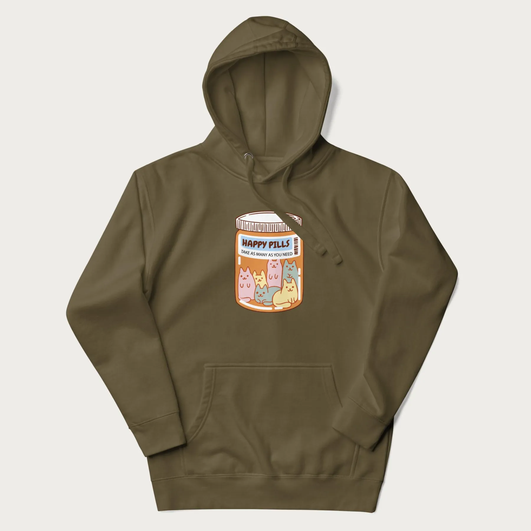 Cute Happy Pills Cat Hoodie - Image 8