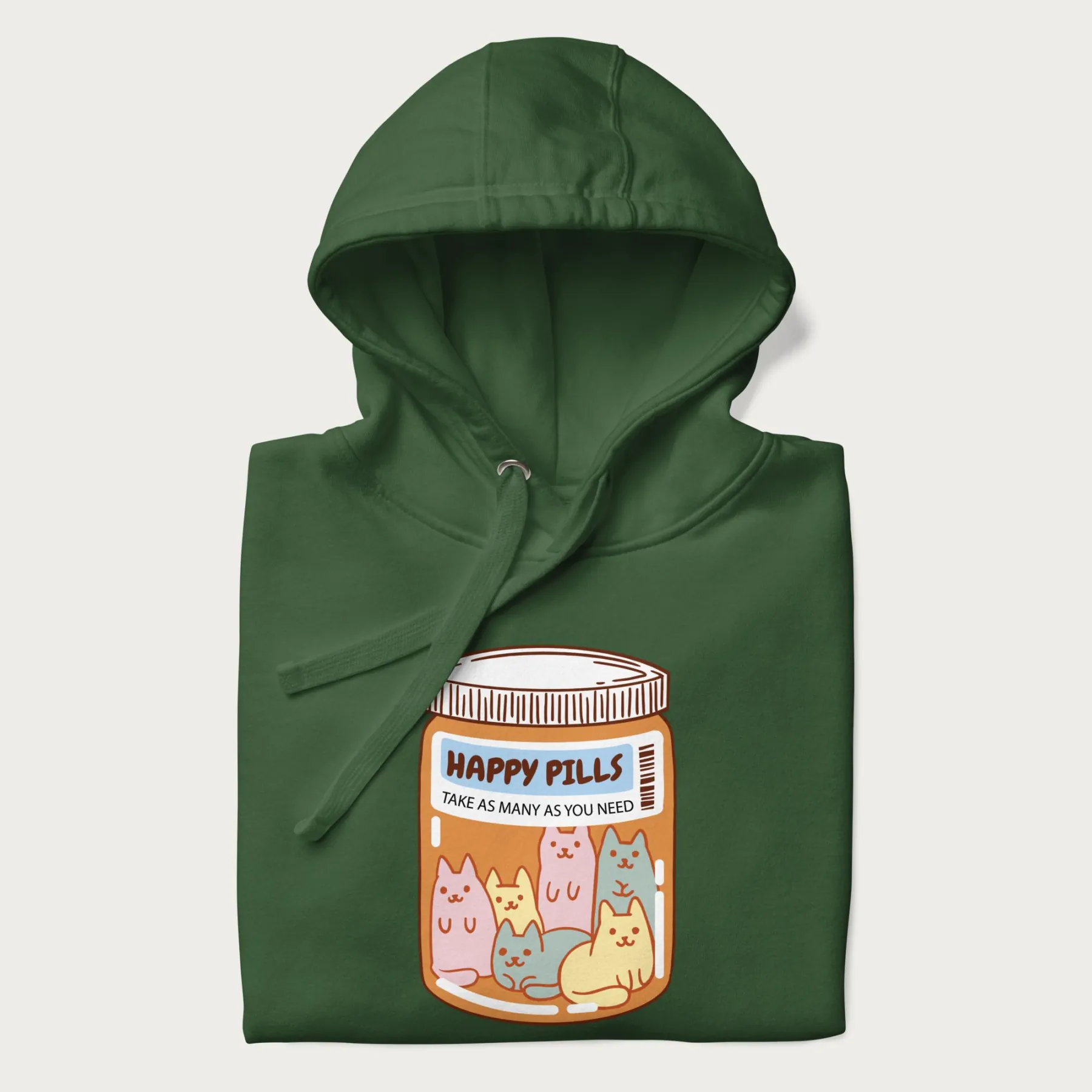 Cute Happy Pills Cat Hoodie - Image 9