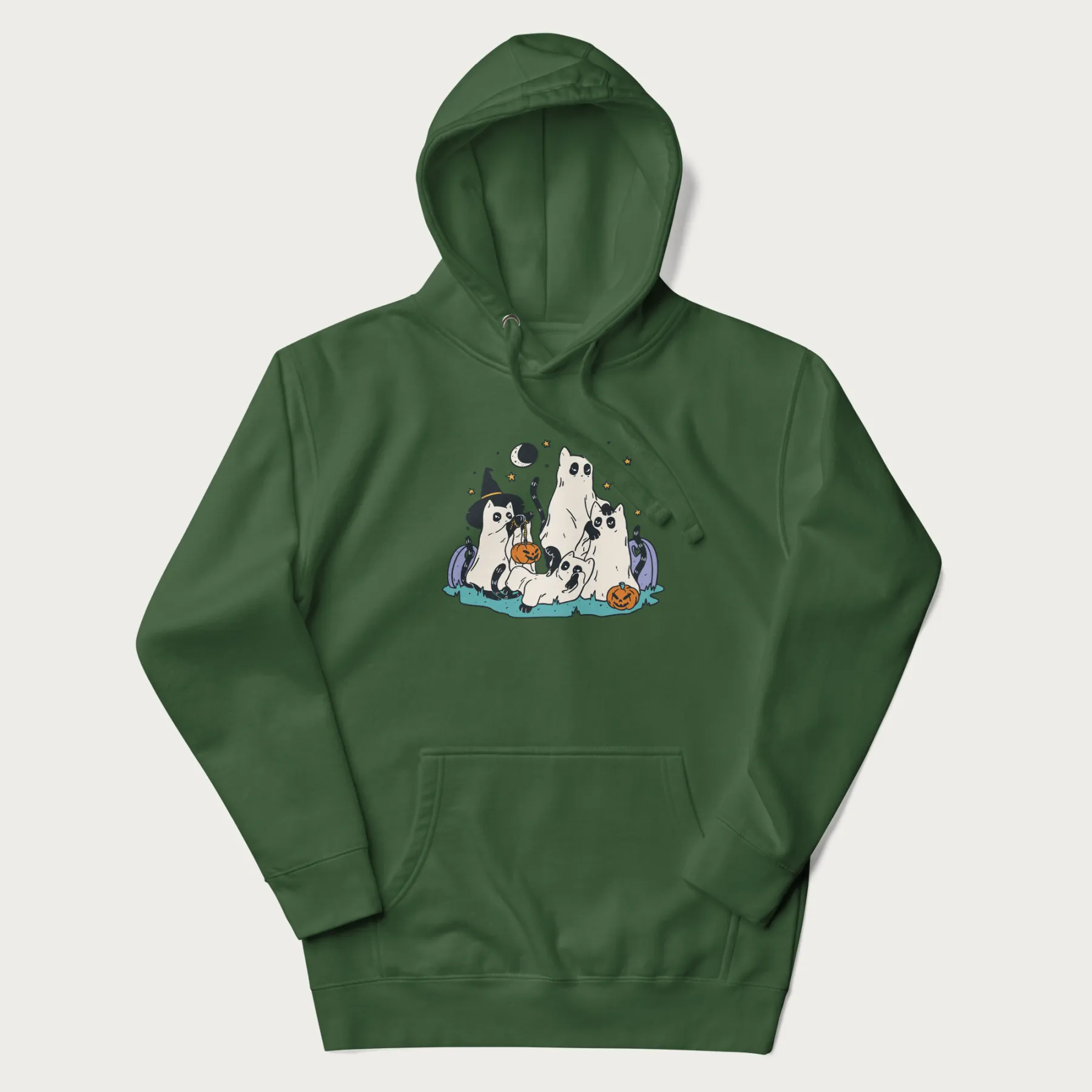 Ghostly Gathering Halloween Cat Hoodie - Image 10