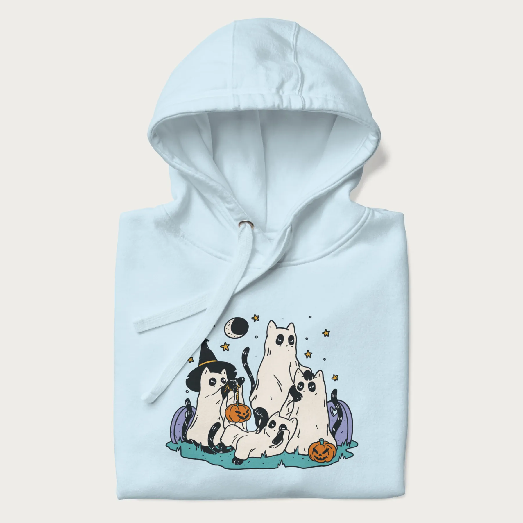 Ghostly Gathering Halloween Cat Hoodie - Image 11