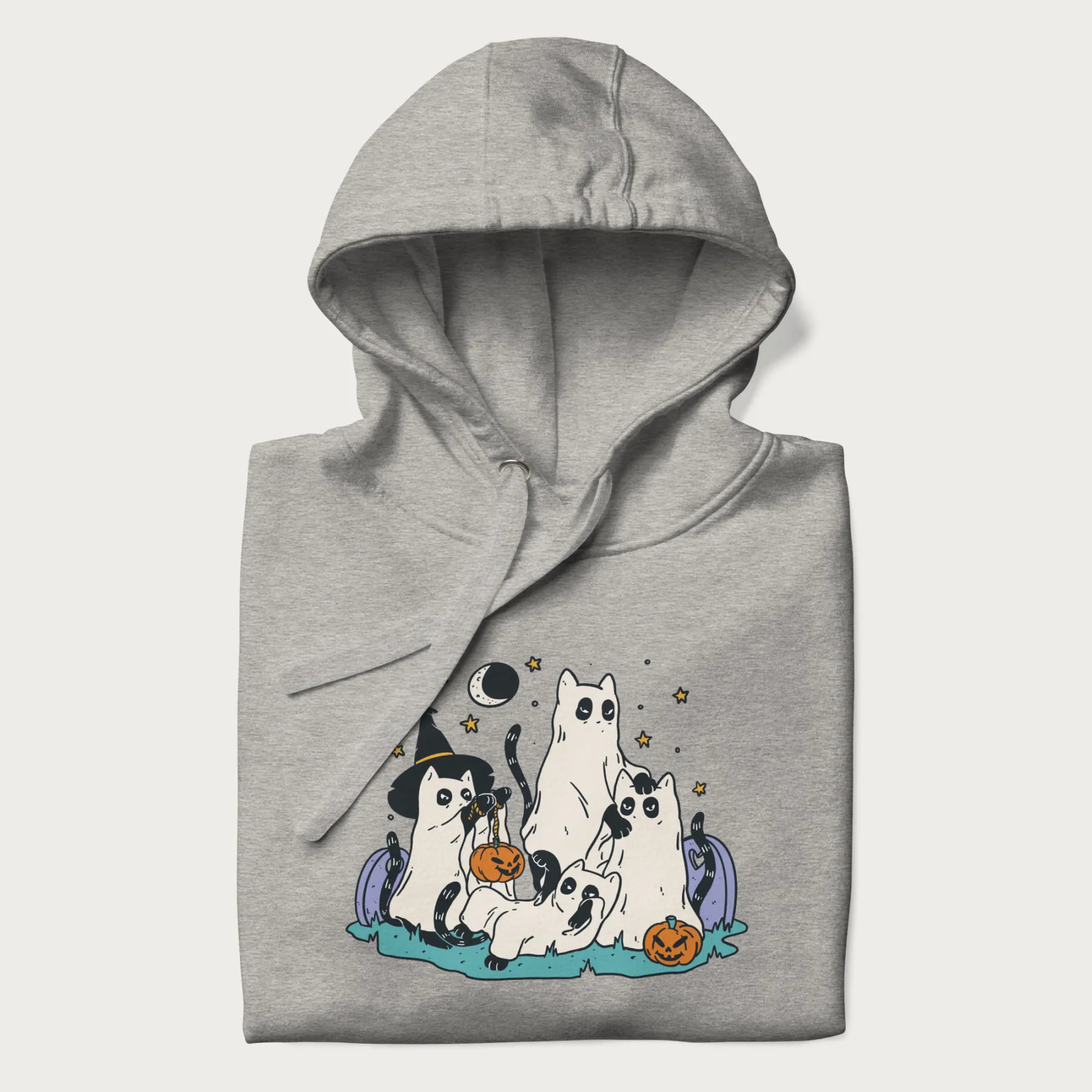 Ghostly Gathering Halloween Cat Hoodie - Image 13