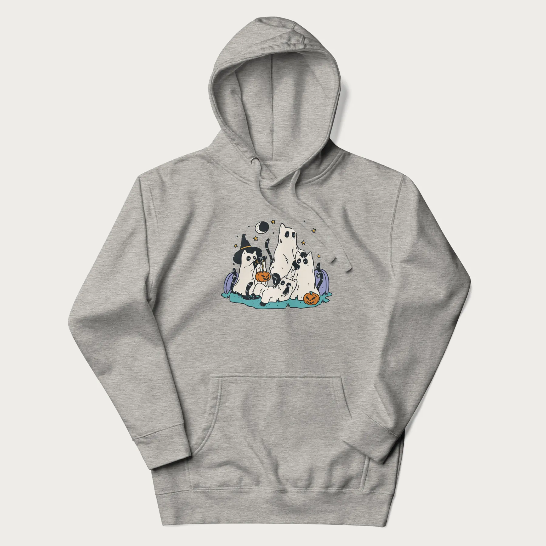 Ghostly Gathering Halloween Cat Hoodie - Image 14