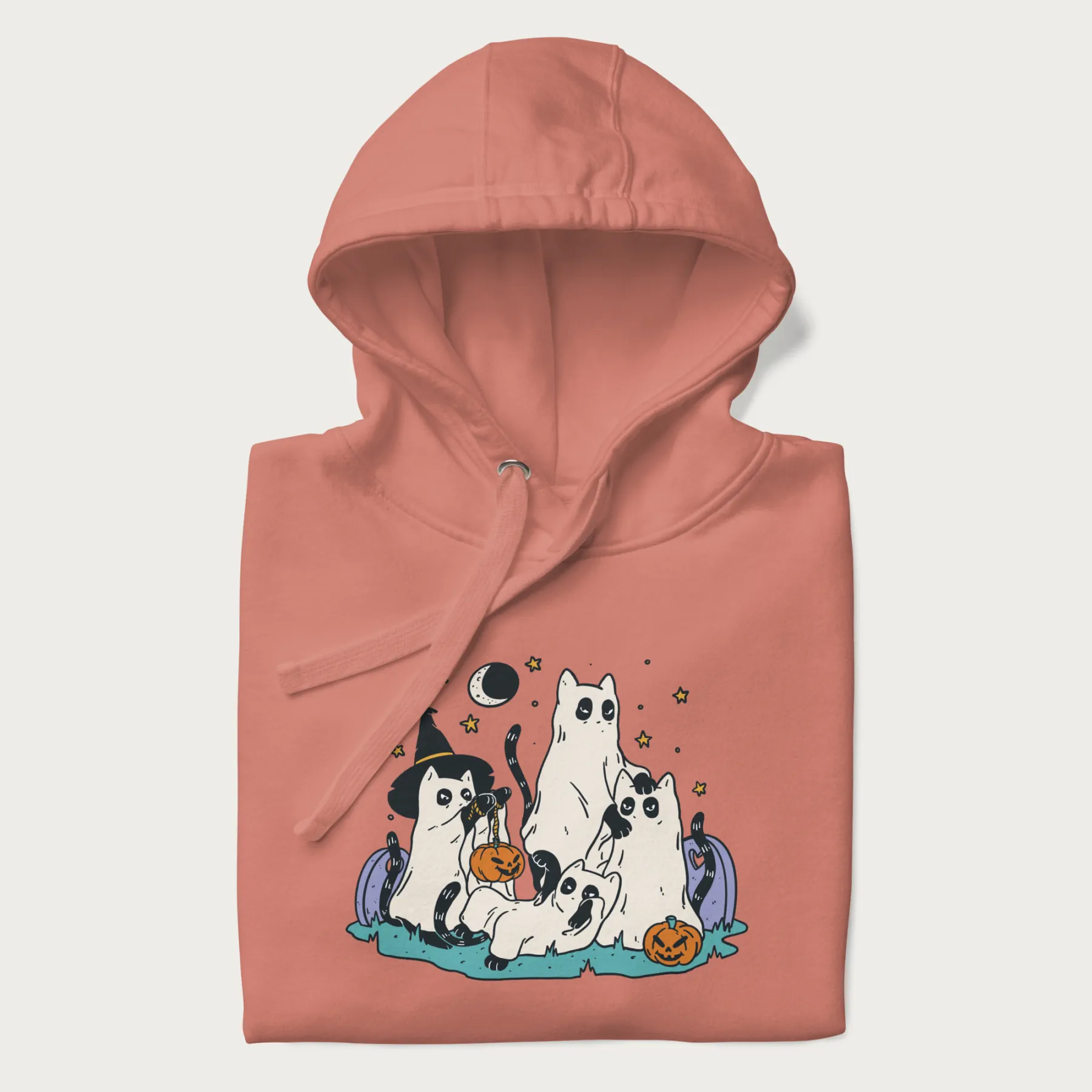 Ghostly Gathering Halloween Cat Hoodie - Image 15