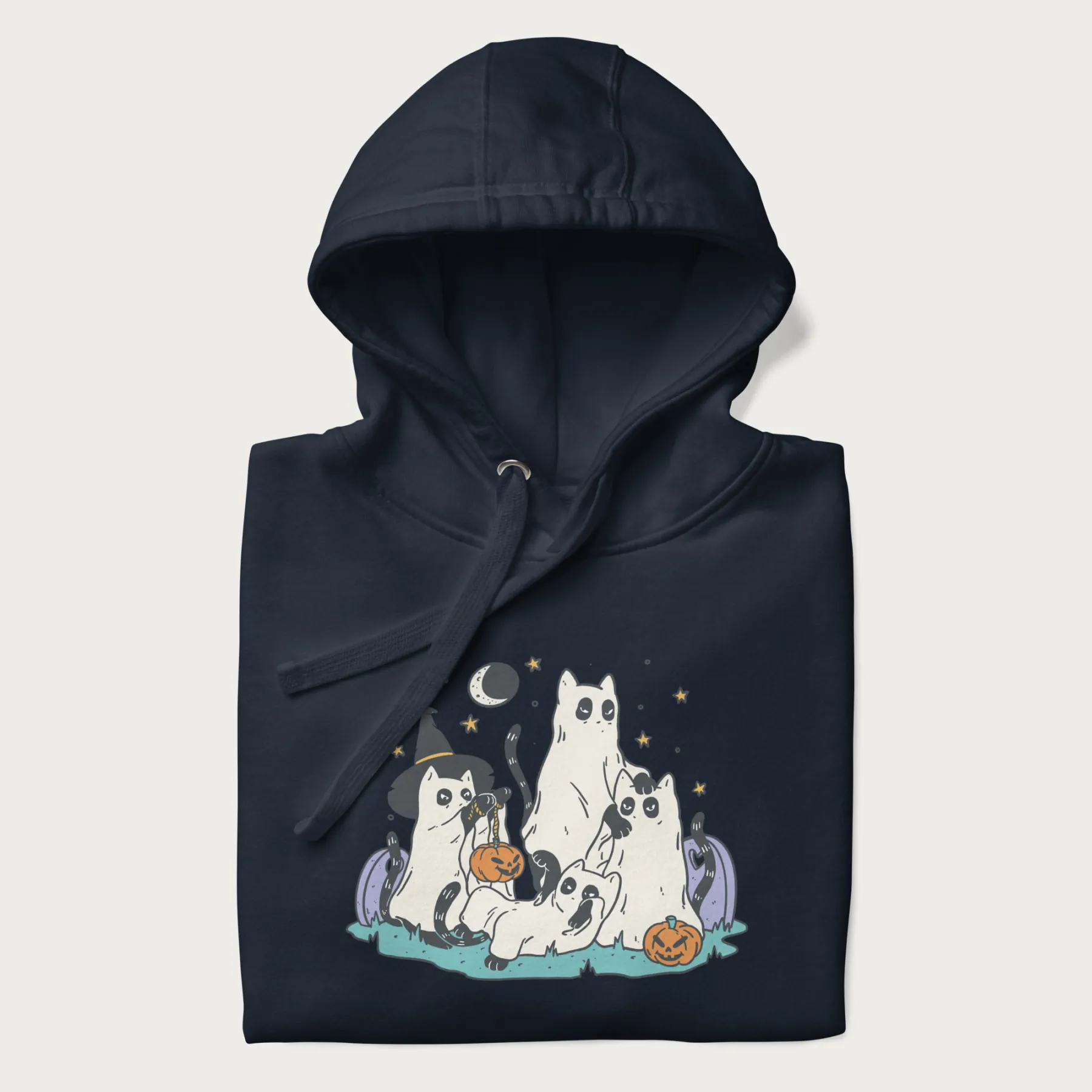 Ghostly Gathering Halloween Cat Hoodie - Image 17
