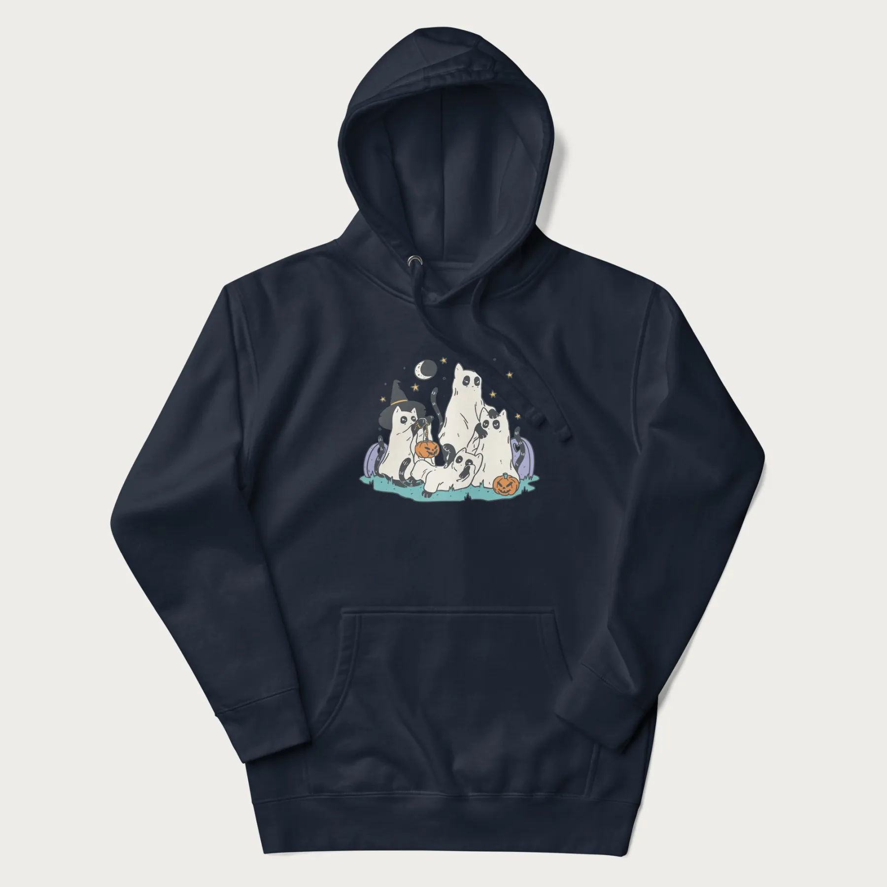 Ghostly Gathering Halloween Cat Hoodie - Image 18