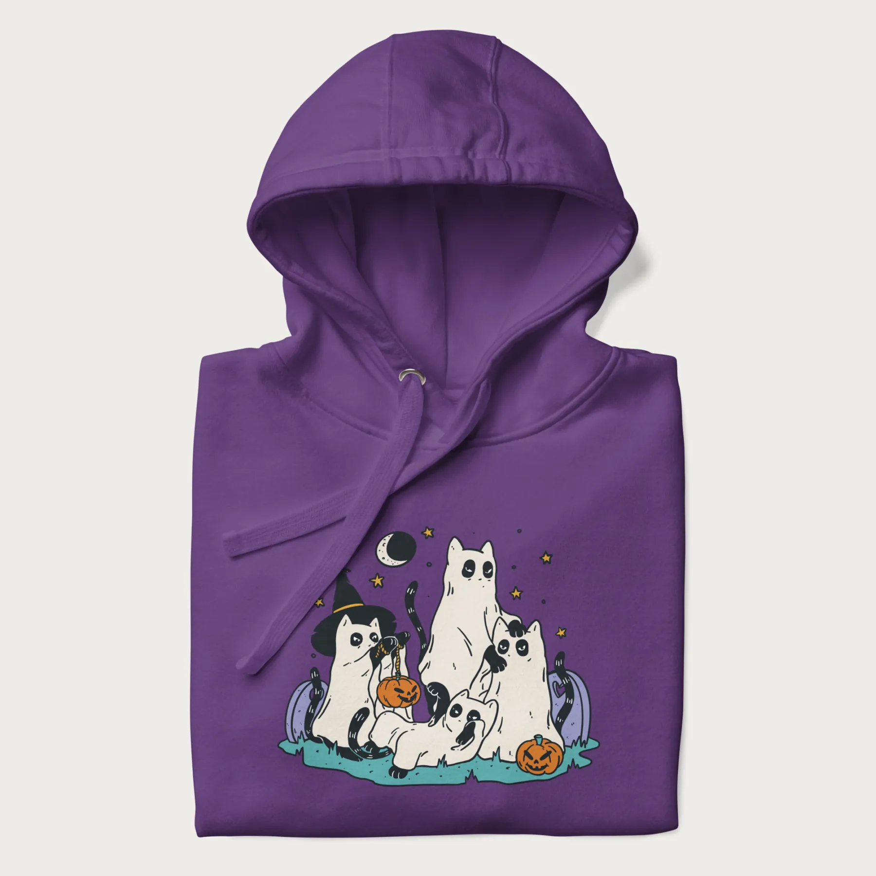 Ghostly Gathering Halloween Cat Hoodie - Image 19
