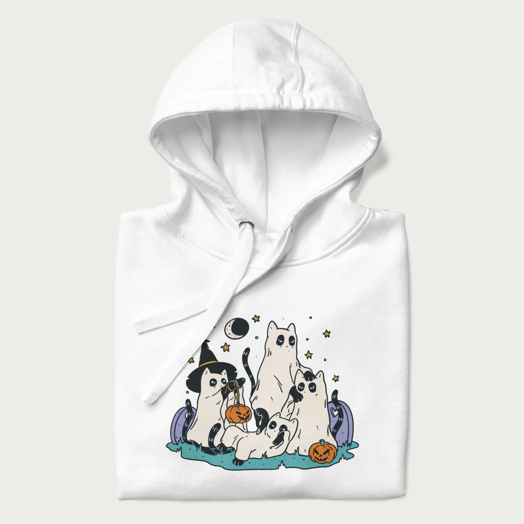 Ghostly Gathering Halloween Cat Hoodie - Image 23