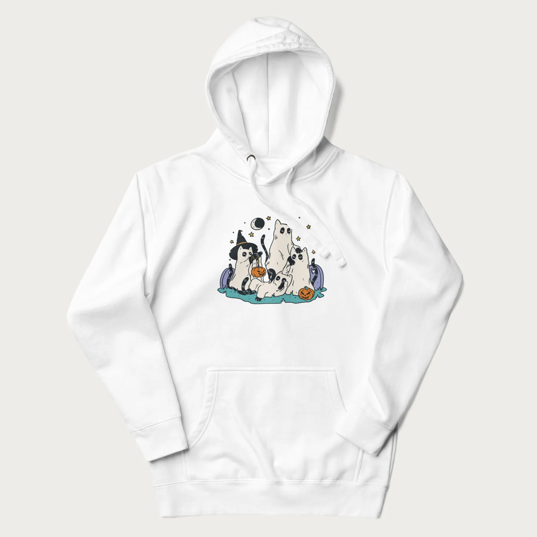 Ghostly Gathering Halloween Cat Hoodie - Image 24