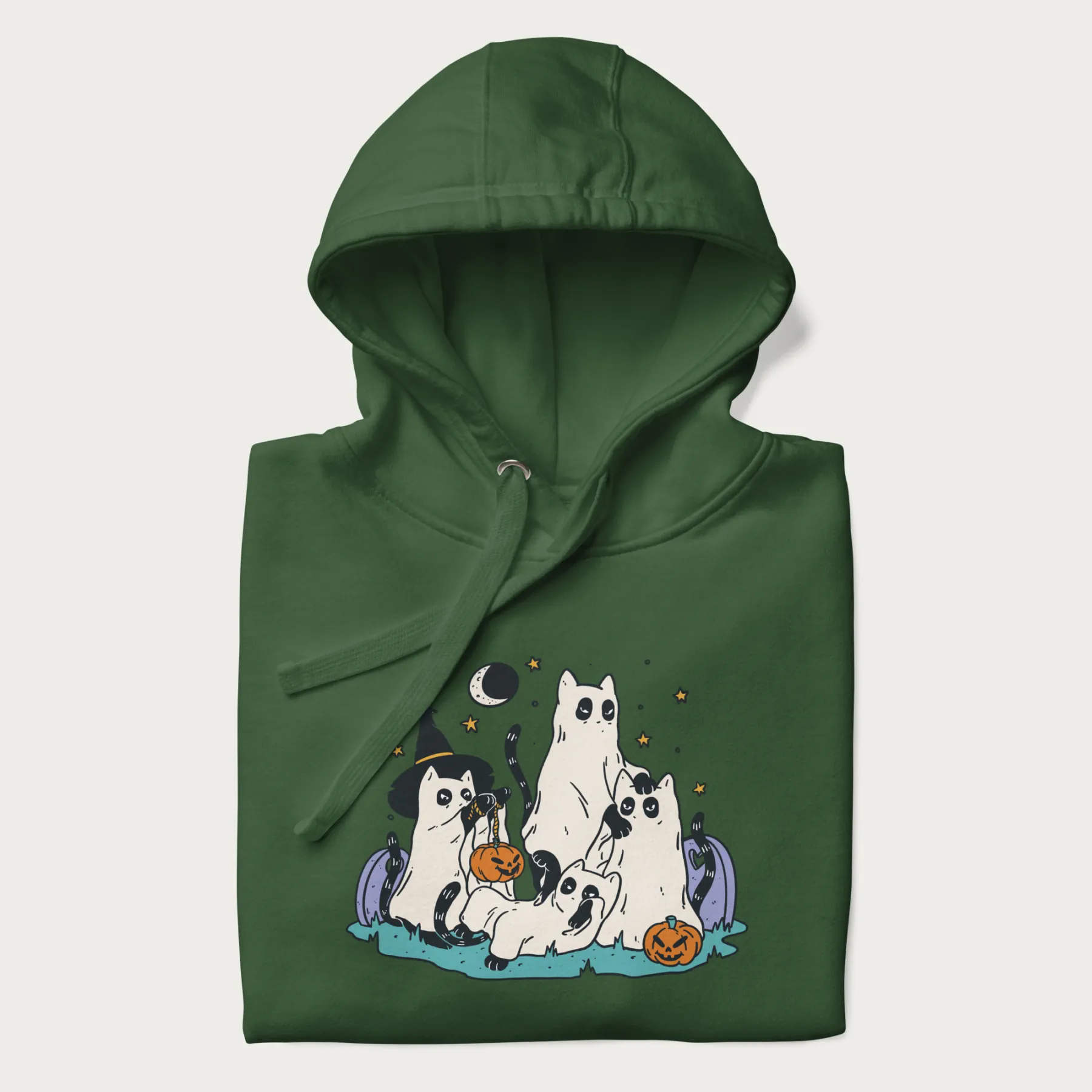 Ghostly Gathering Halloween Cat Hoodie - Image 9
