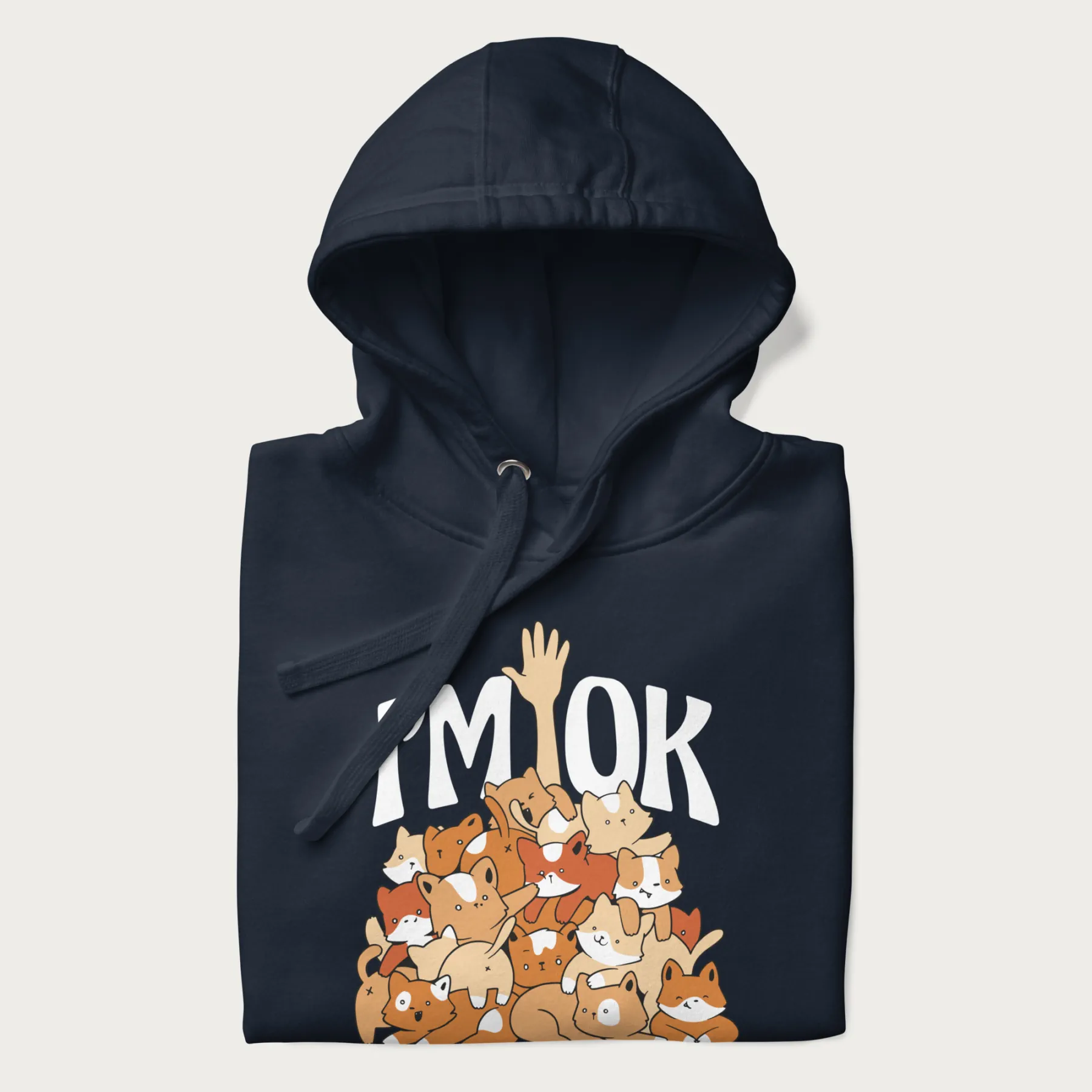 Kitten Pile 'I'm Ok' Cute Cat Hoodie - Image 17