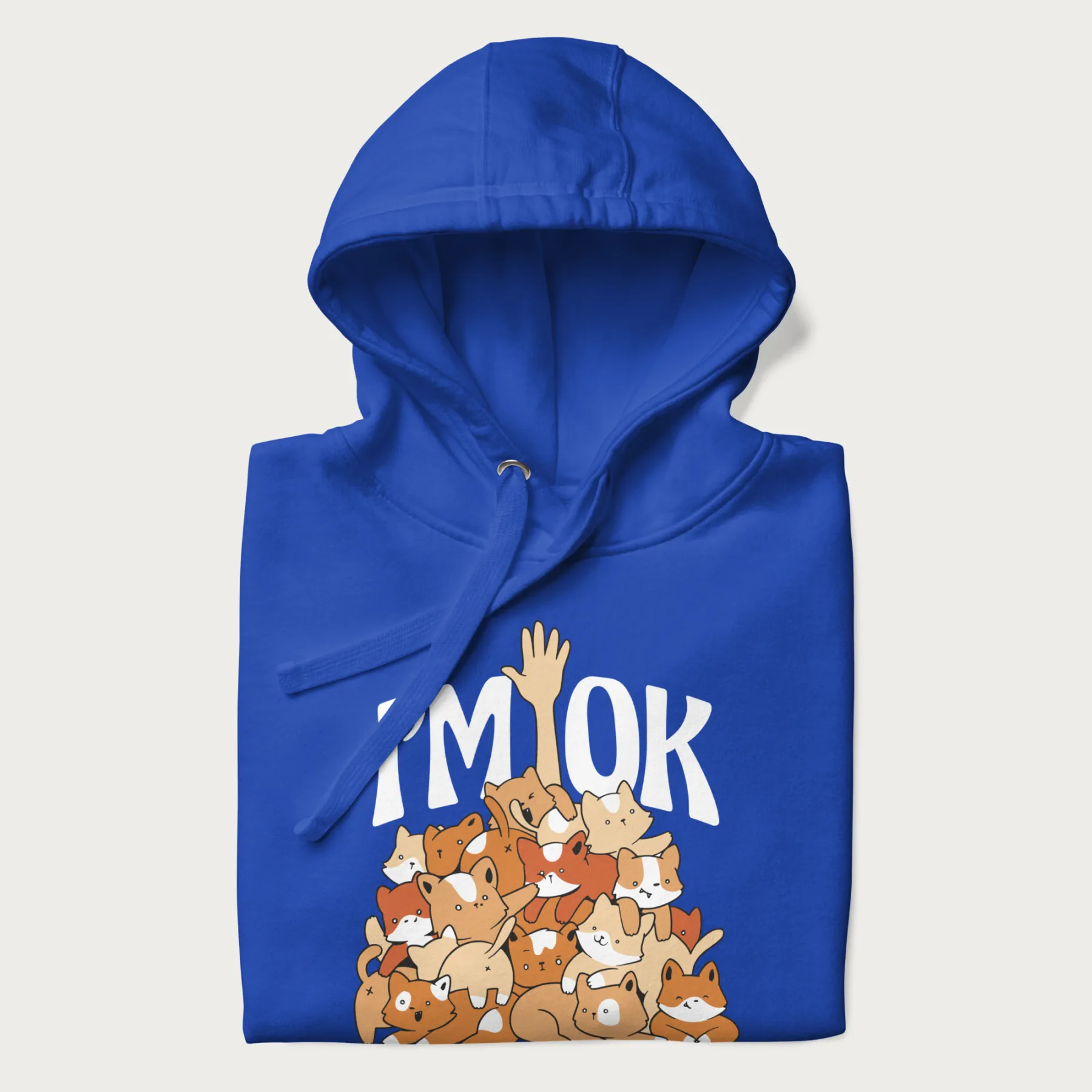 Kitten Pile 'I'm Ok' Cute Cat Hoodie - Image 21