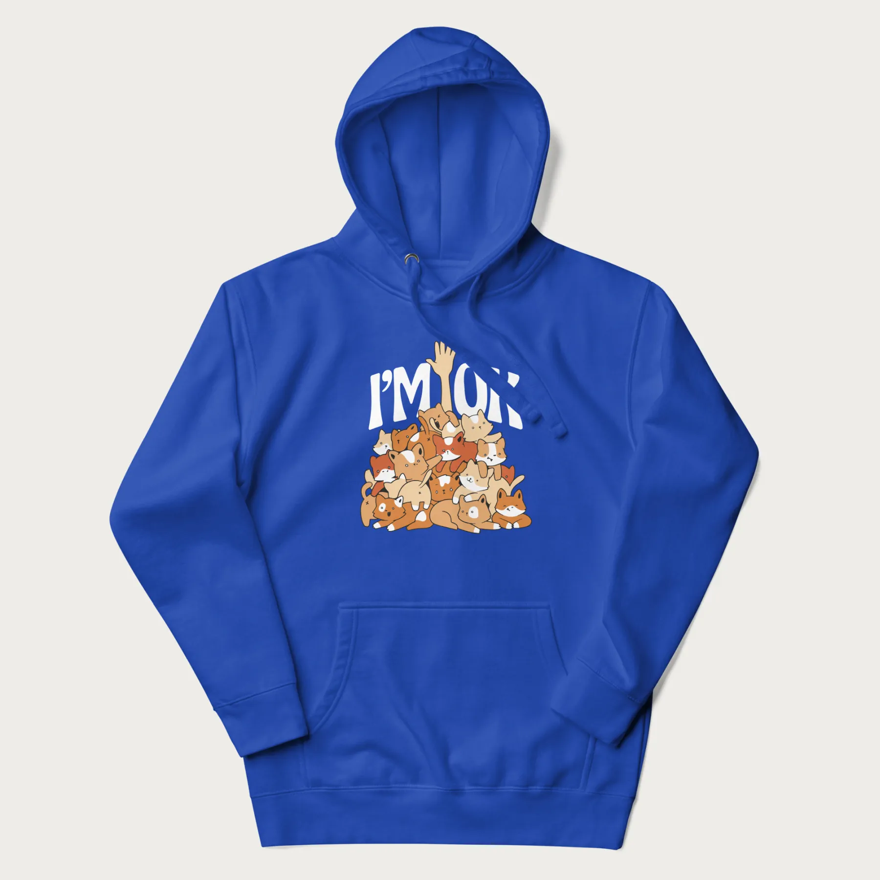 Kitten Pile 'I'm Ok' Cute Cat Hoodie - Image 22