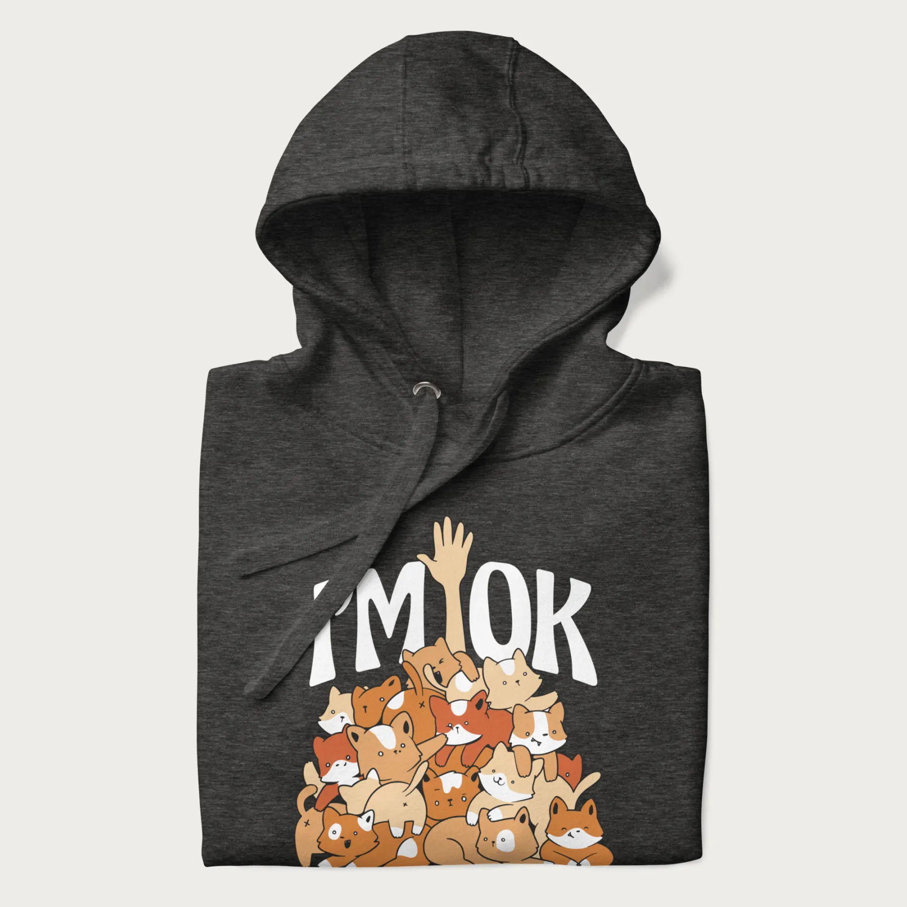 Kitten Pile 'I'm Ok' Cute Cat Hoodie - Image 5
